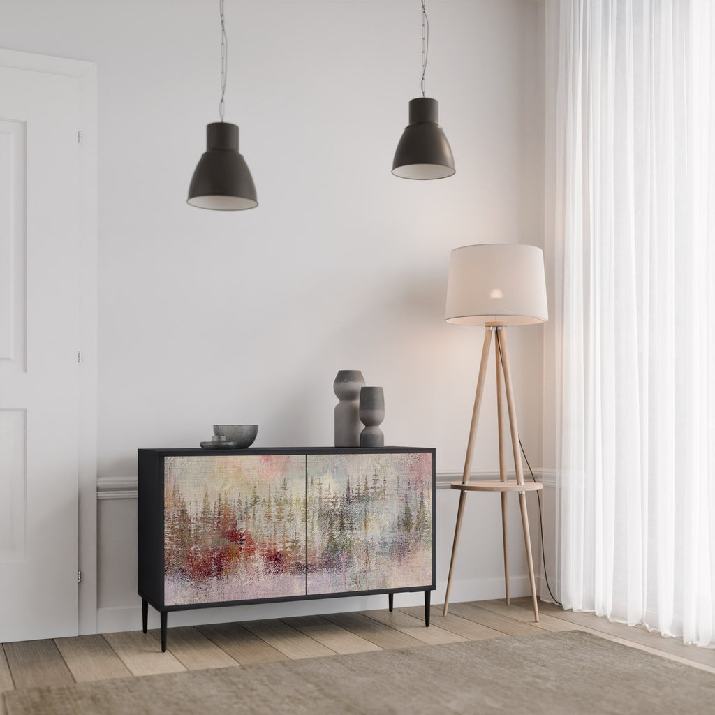 Buffet 2 portes VEILED SUMMIT en finition noire