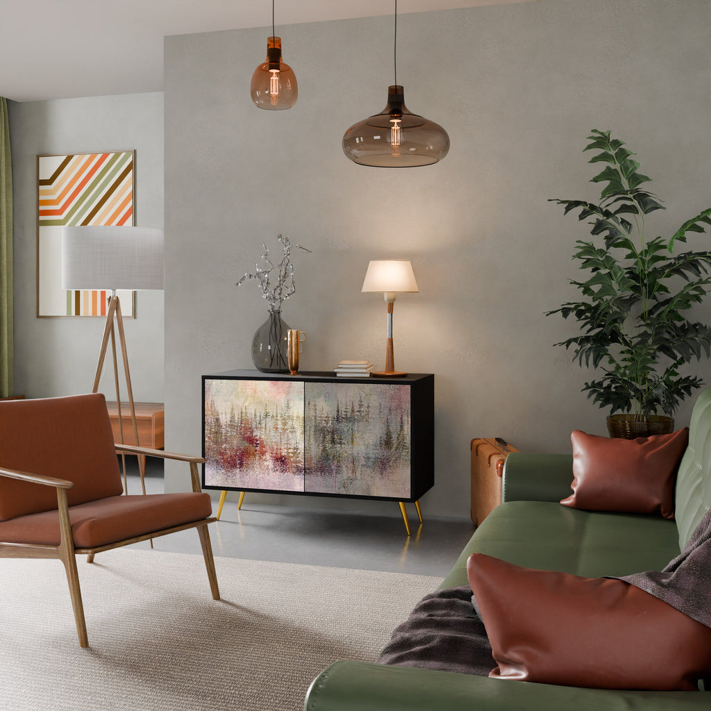 Buffet 2 portes VEILED SUMMIT en finition noire