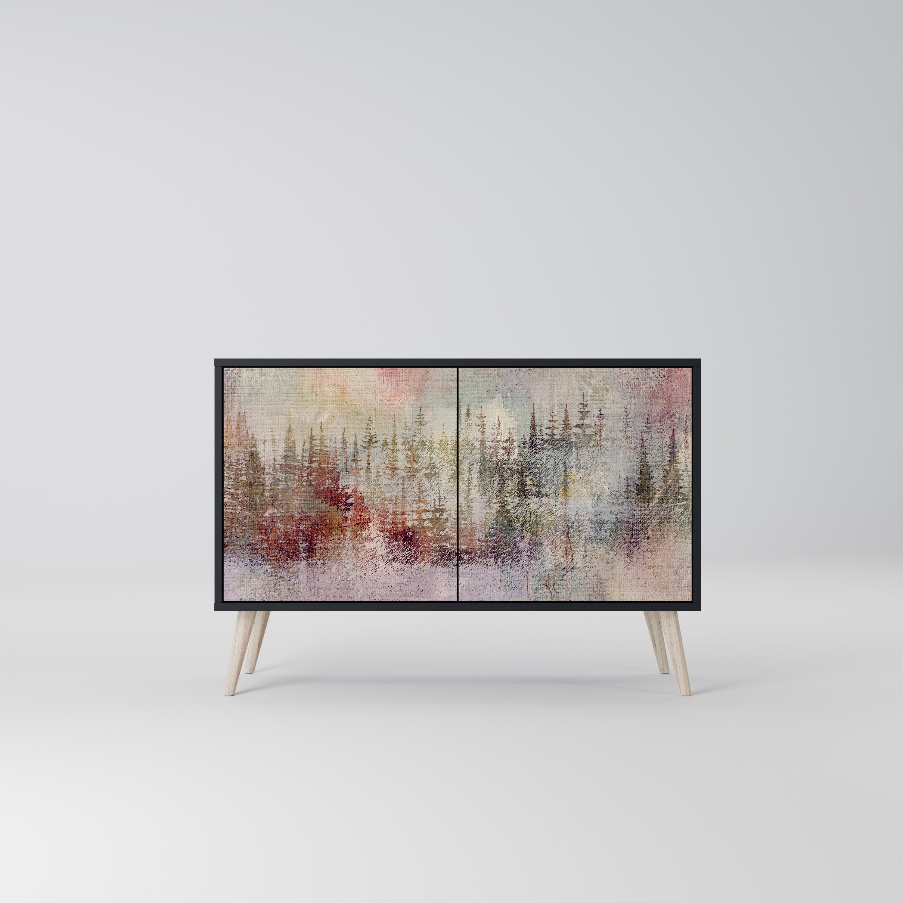 Buffet 2 portes VEILED SUMMIT en finition noire