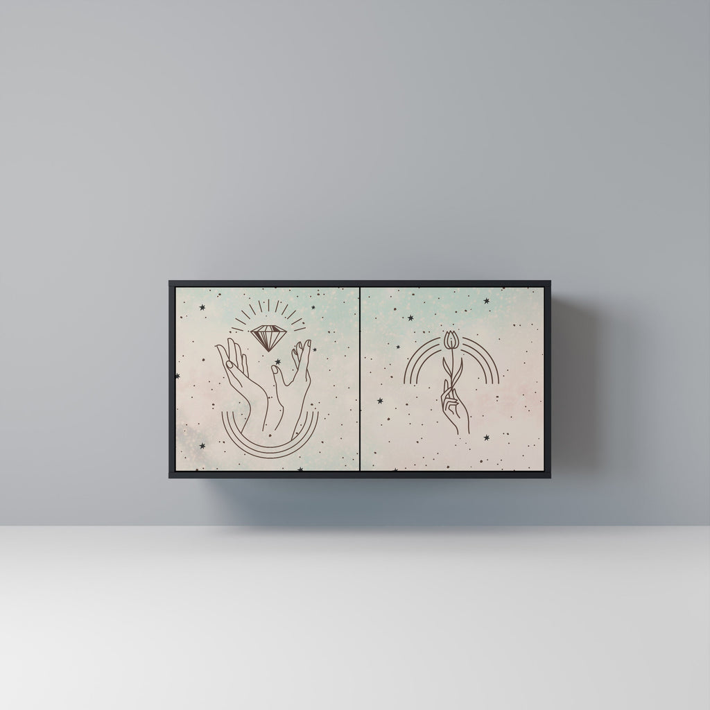 Buffet 2 portes DELICATE BEAUTY en finition noire