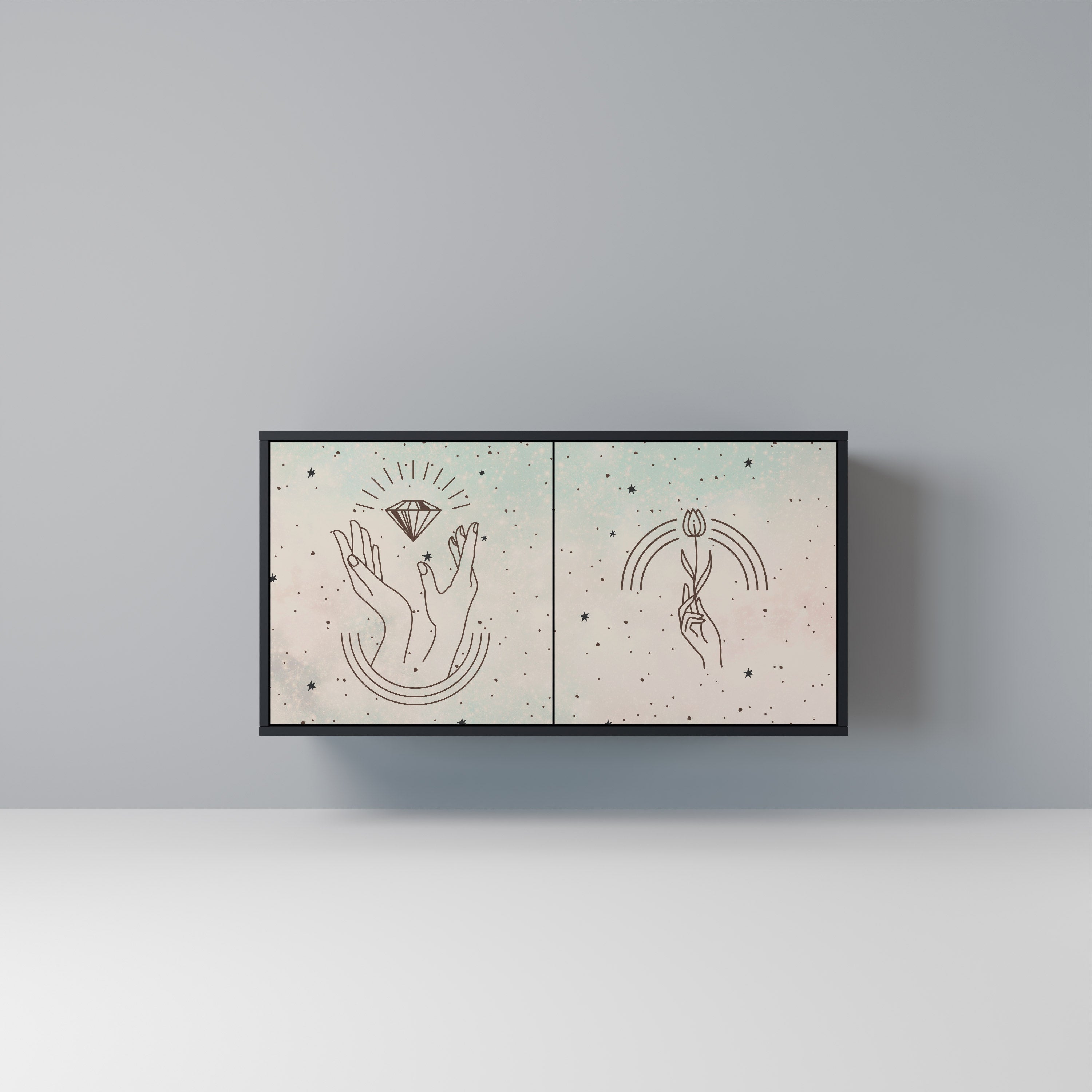 Buffet 2 portes DELICATE BEAUTY en finition noire