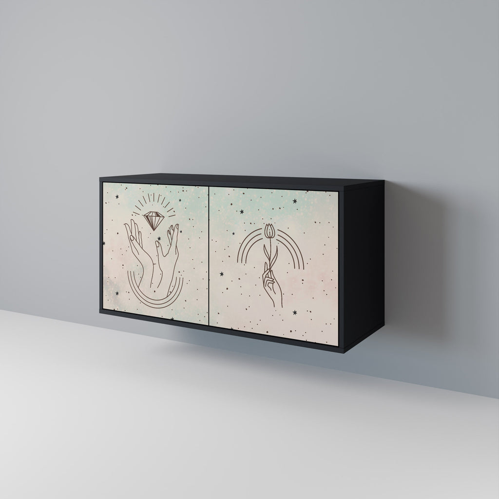 Buffet 2 portes DELICATE BEAUTY en finition noire