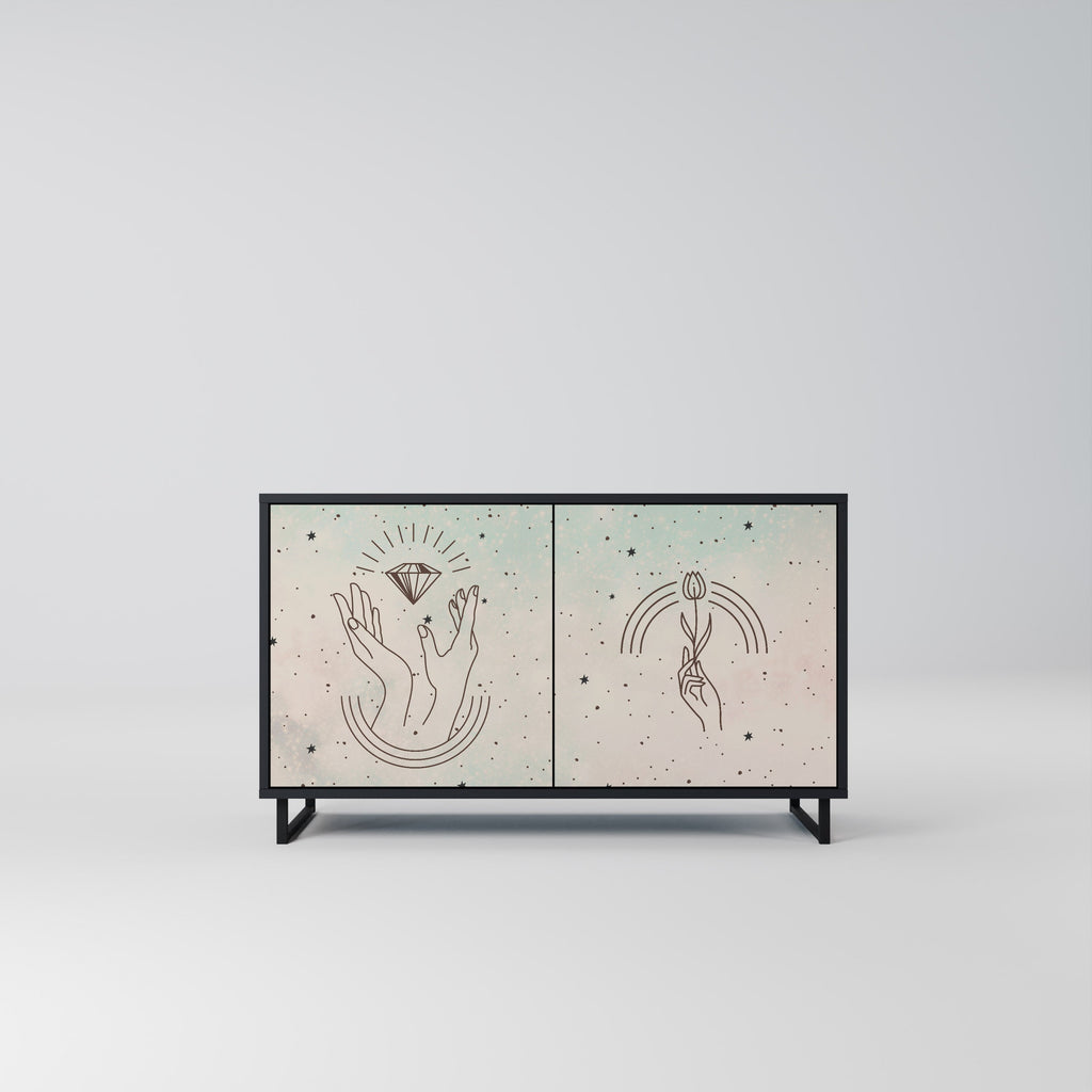 Buffet 2 portes DELICATE BEAUTY en finition noire