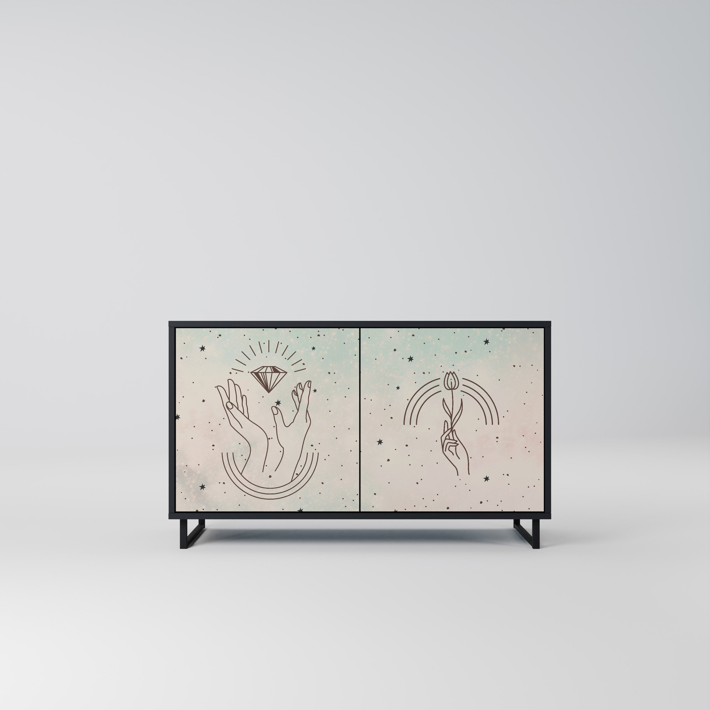 Buffet 2 portes DELICATE BEAUTY en finition noire