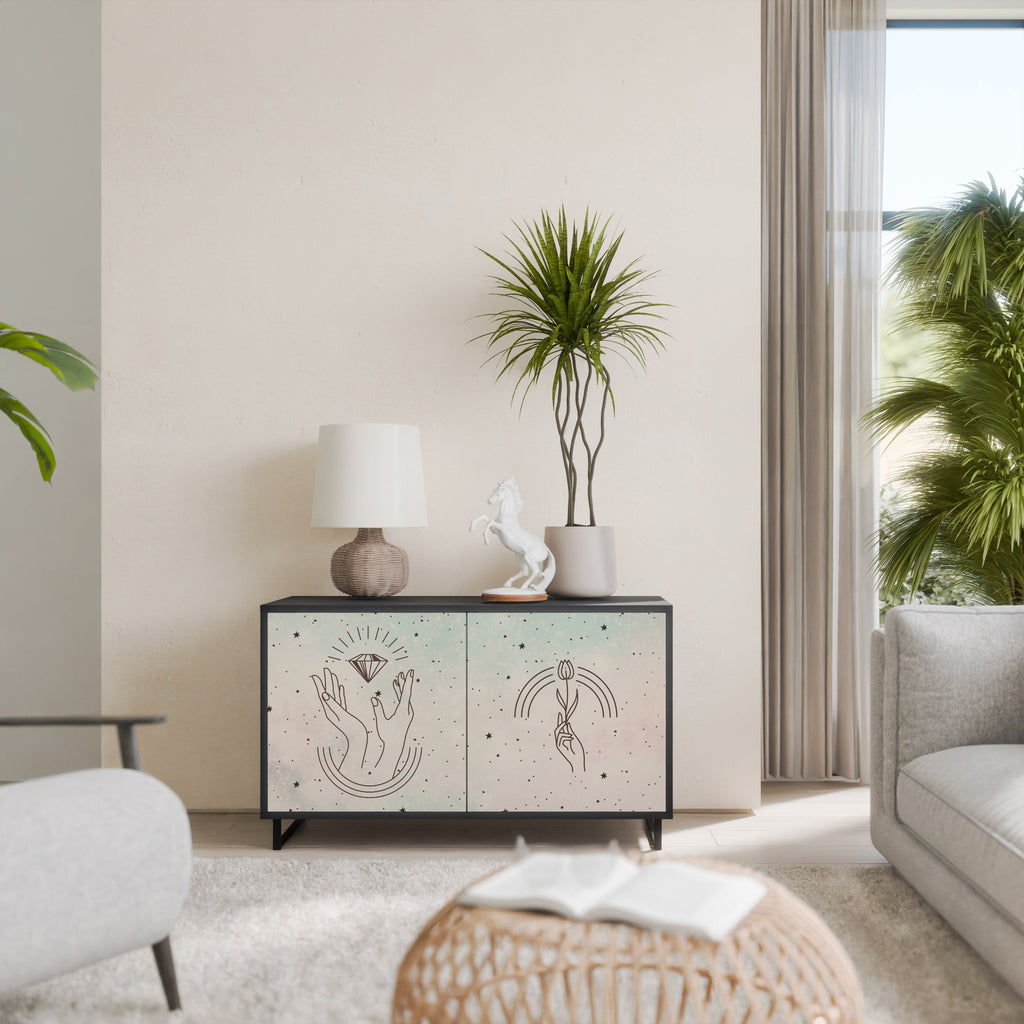 Buffet 2 portes DELICATE BEAUTY en finition noire