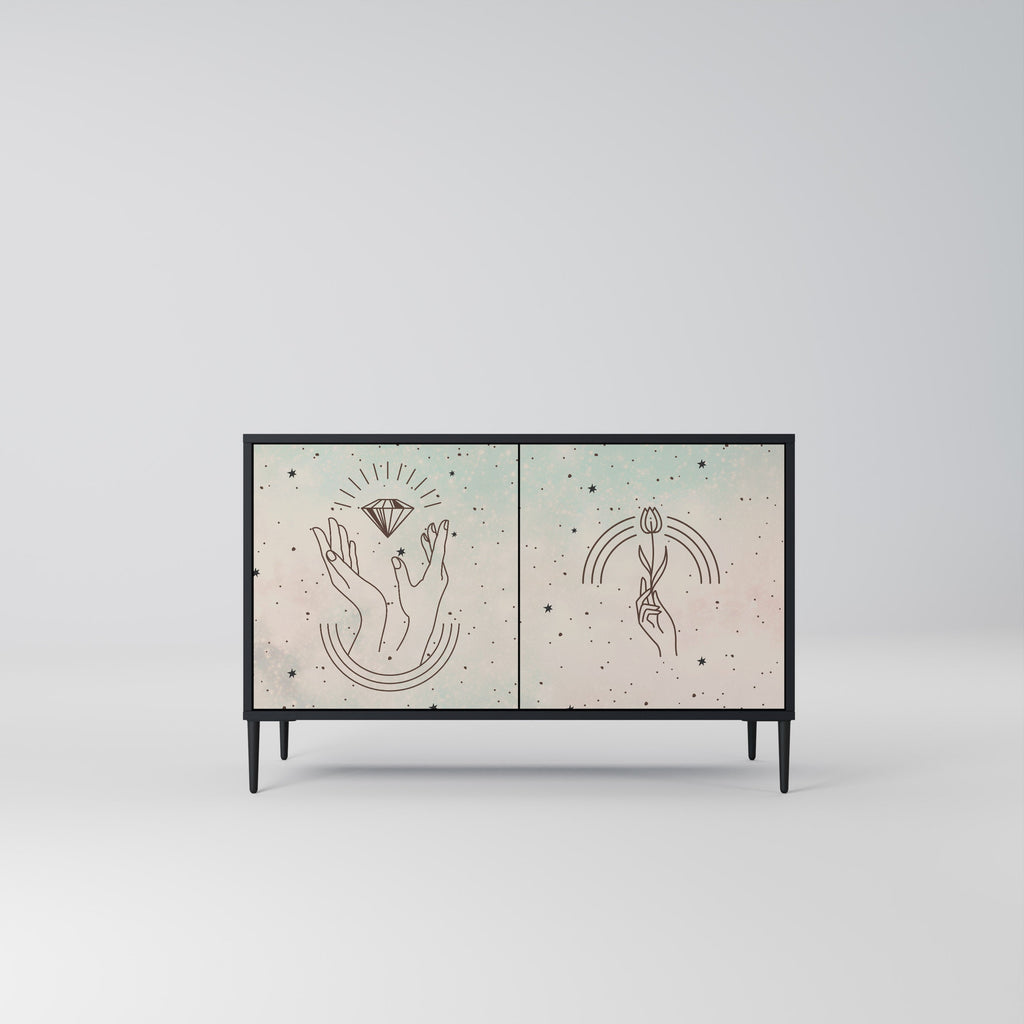 Buffet 2 portes DELICATE BEAUTY en finition noire