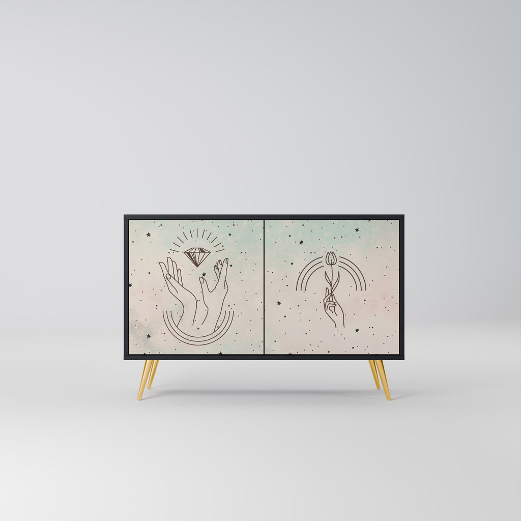 Buffet 2 portes DELICATE BEAUTY en finition noire