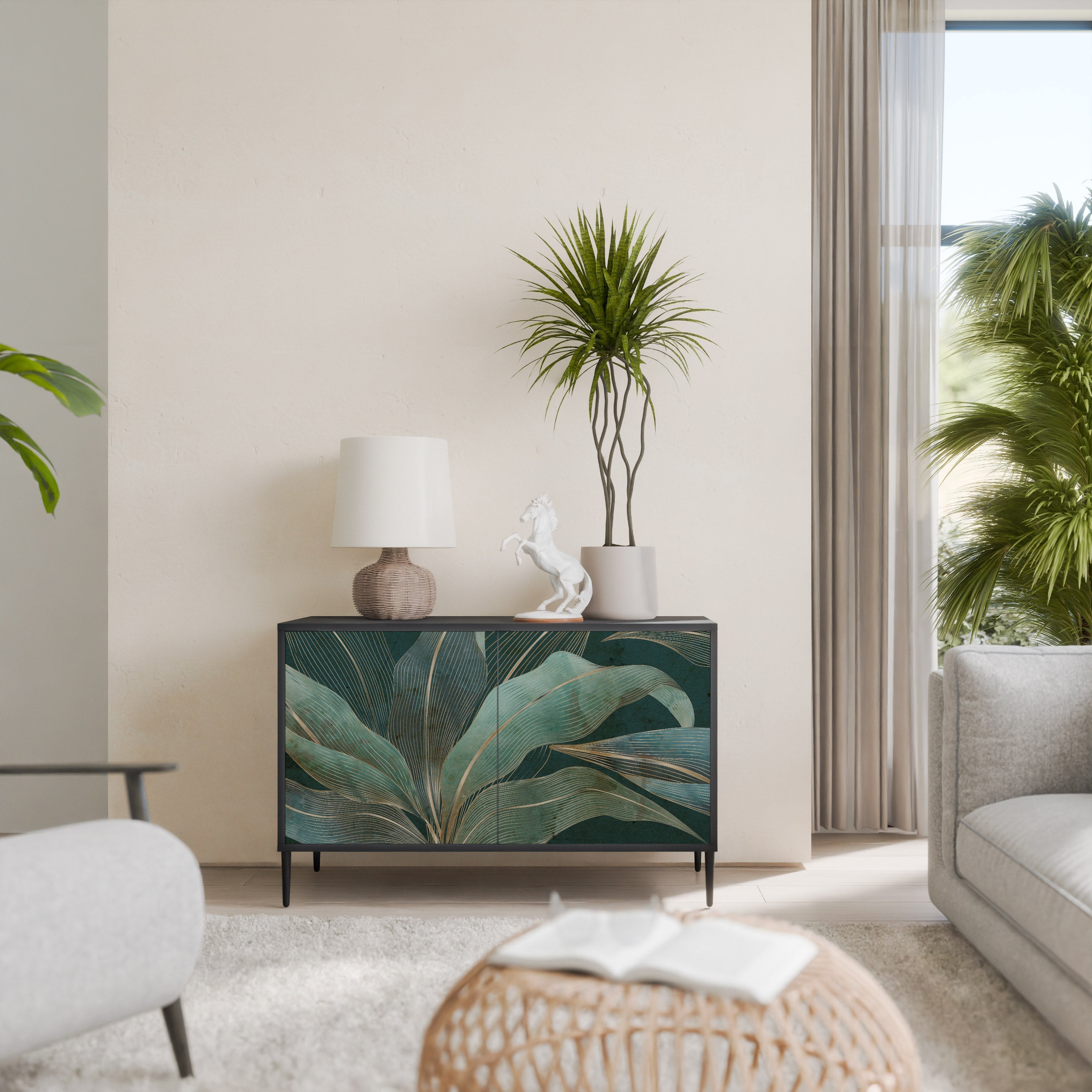 Buffet 2 portes ROYAL GREEN finition noire