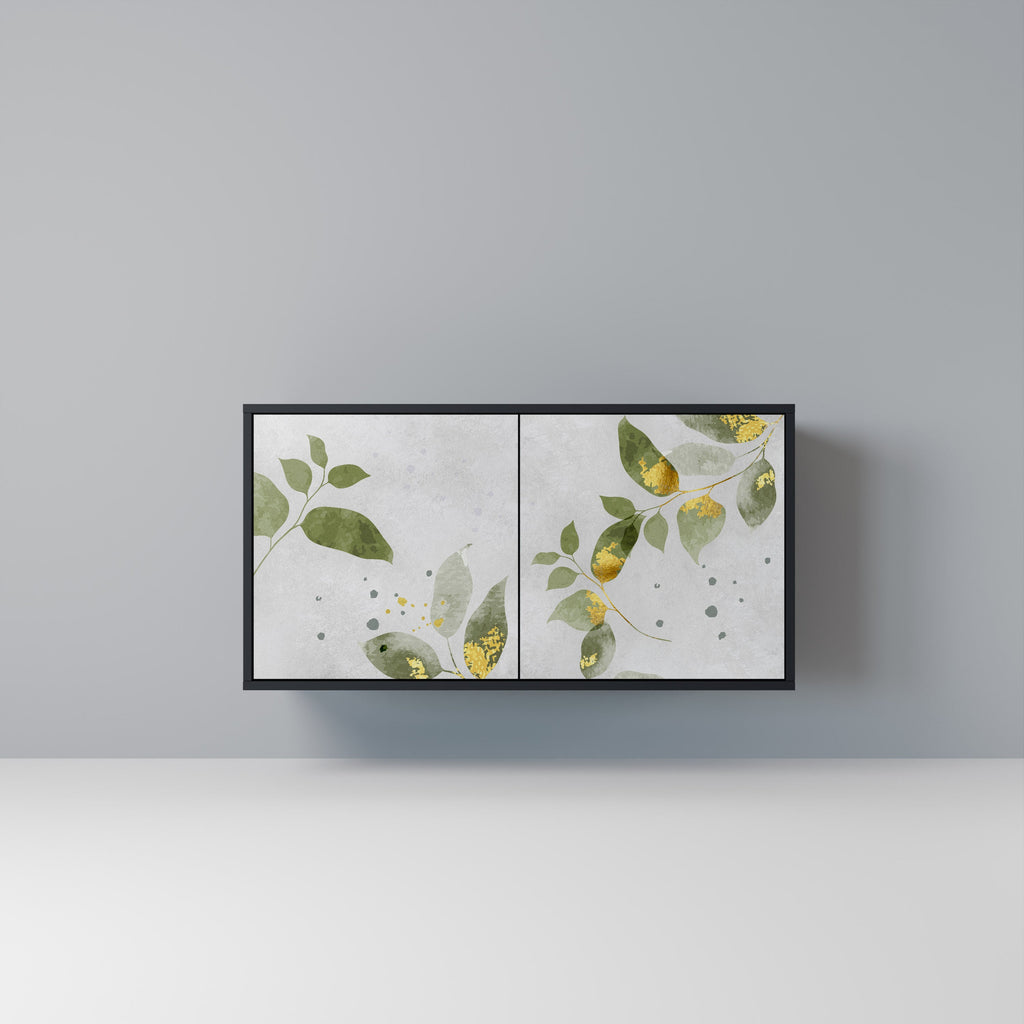 Buffet 2 portes ELEGANT BOTANICS finition noire