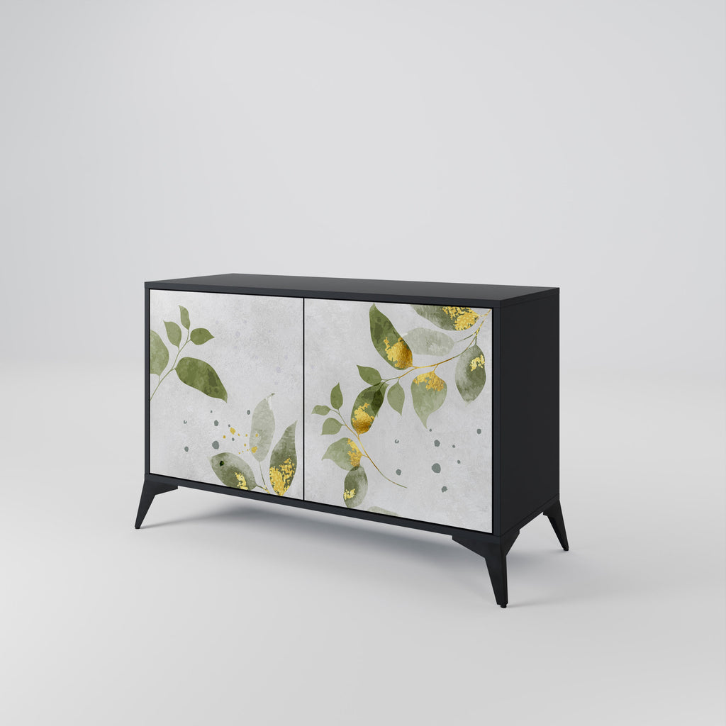 Buffet 2 portes ELEGANT BOTANICS finition noire