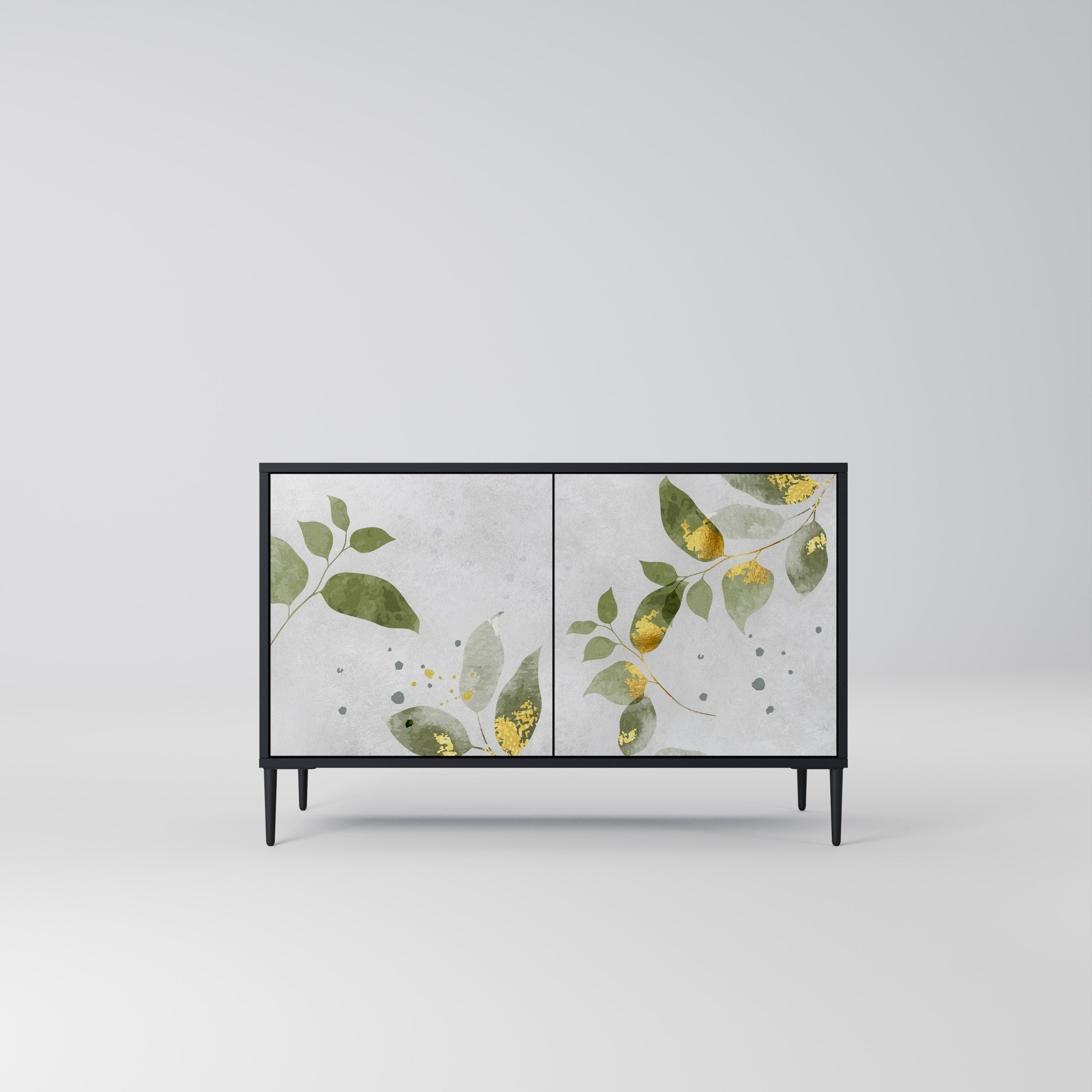 Buffet 2 portes ELEGANT BOTANICS finition noire
