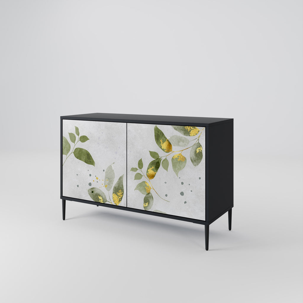 Buffet 2 portes ELEGANT BOTANICS finition noire
