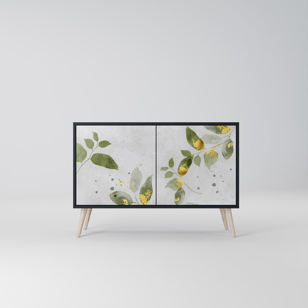 Buffet 2 portes ELEGANT BOTANICS finition noire