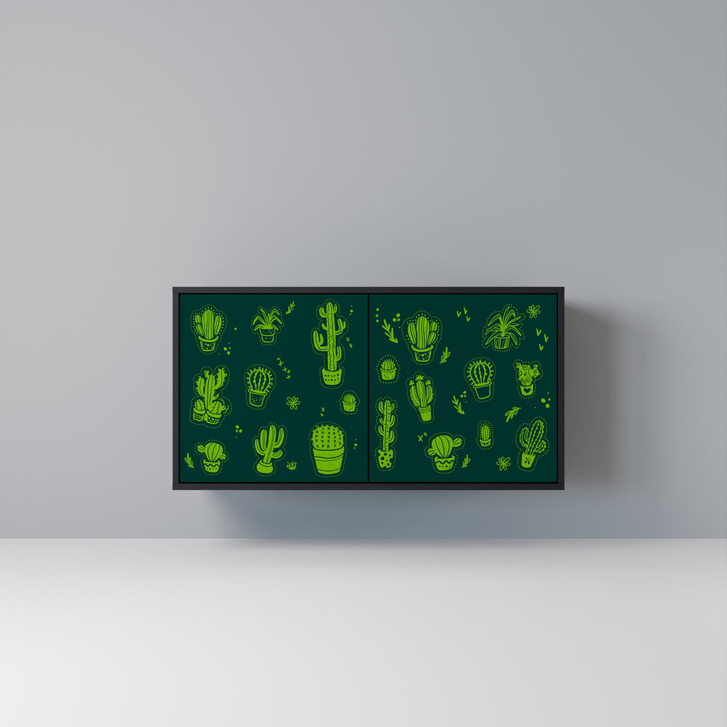 Buffet 2 portes DESERT GREEN finition noire