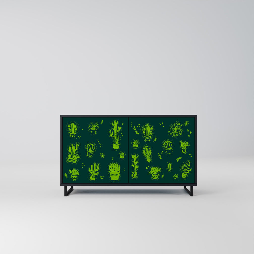 Buffet 2 portes DESERT GREEN finition noire