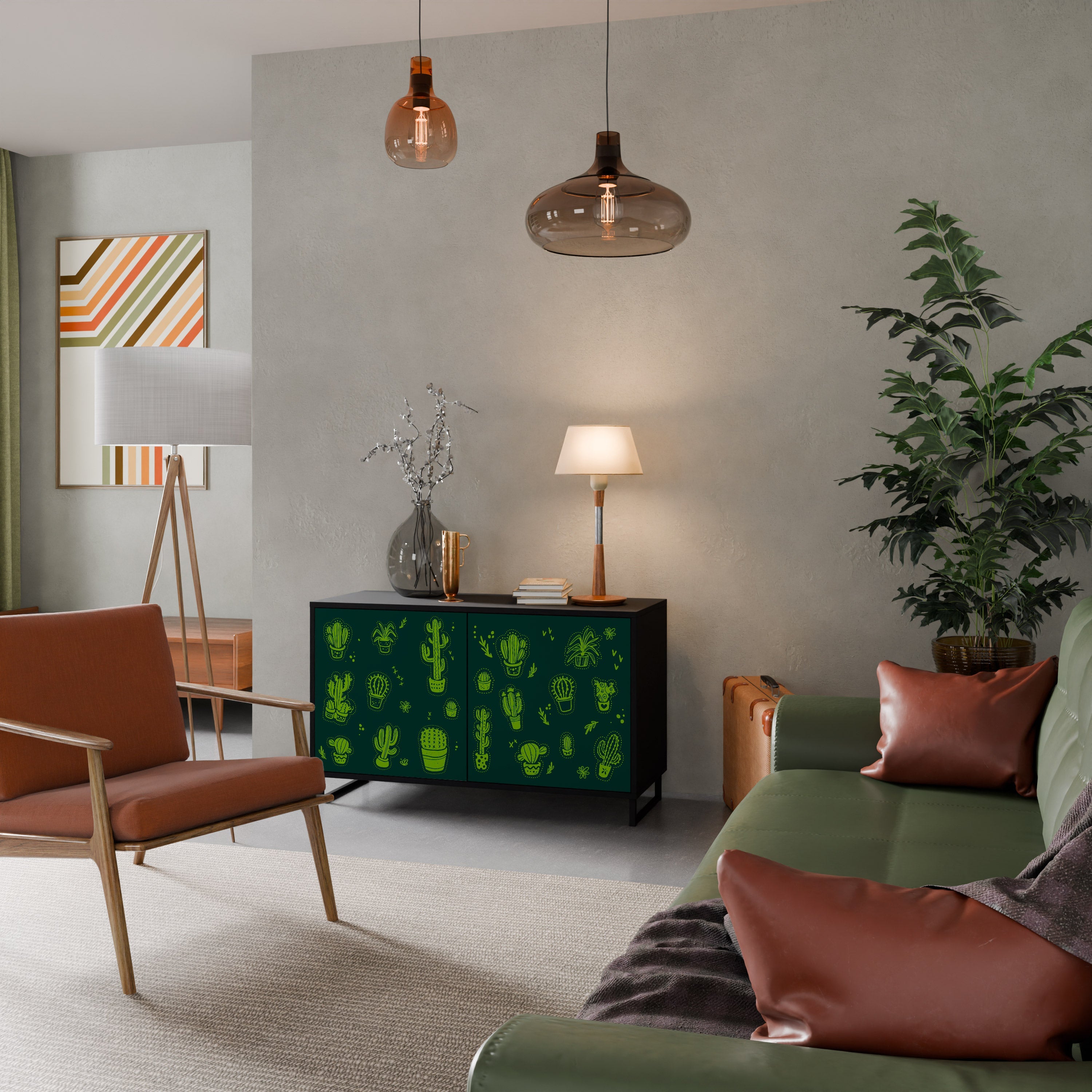 Buffet 2 portes DESERT GREEN finition noire