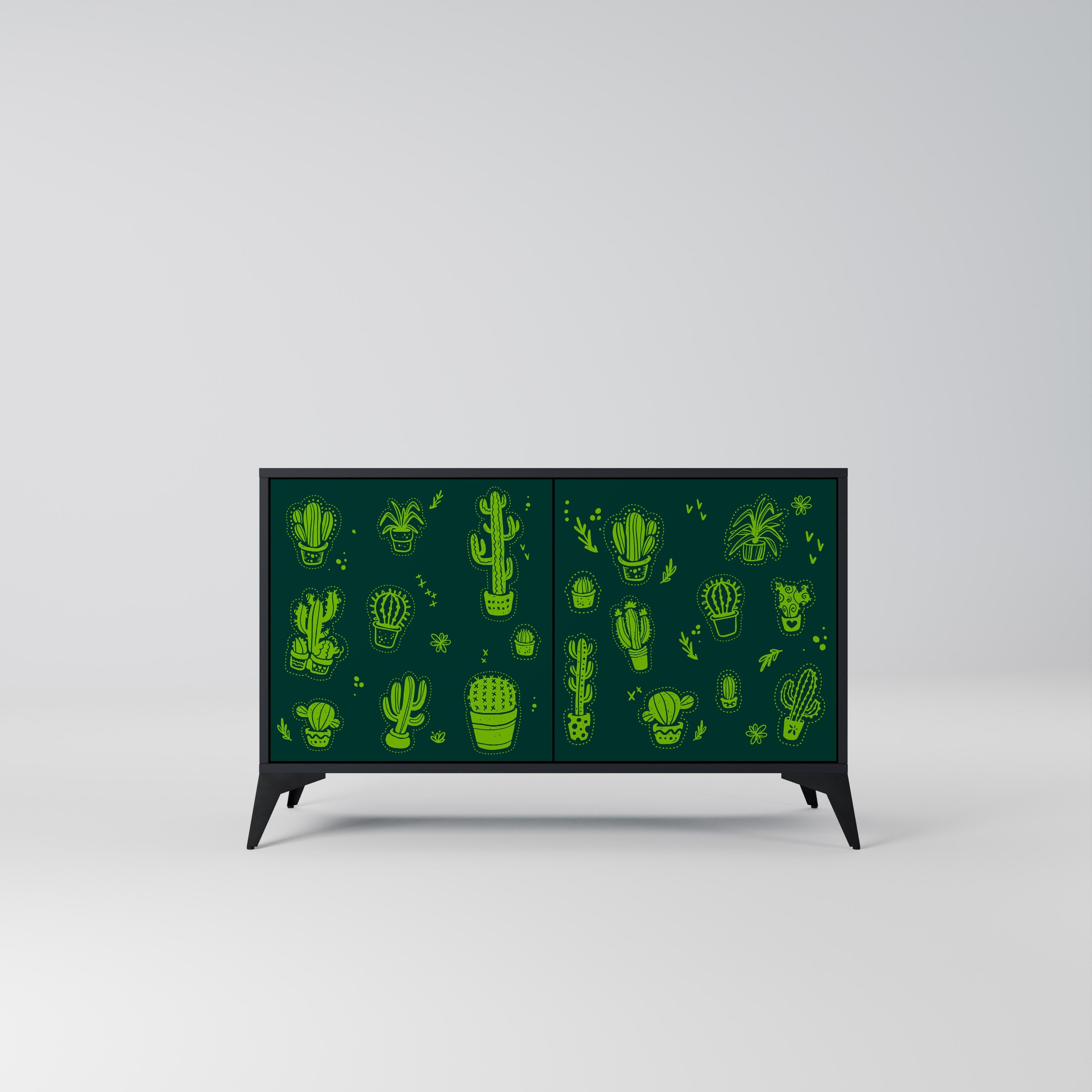Buffet 2 portes DESERT GREEN finition noire