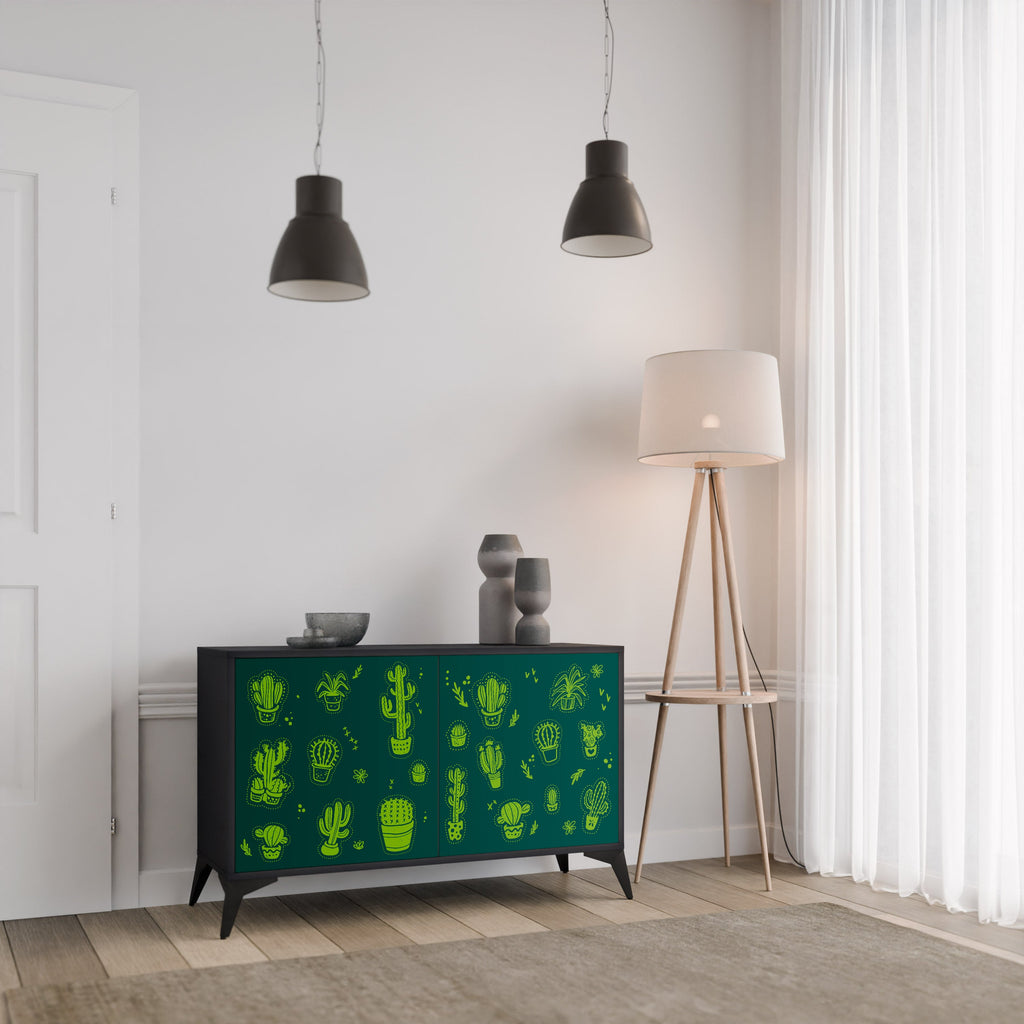 Buffet 2 portes DESERT GREEN finition noire