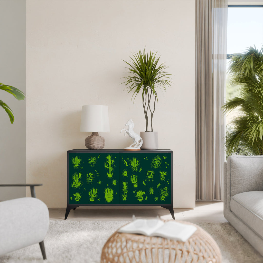 Buffet 2 portes DESERT GREEN finition noire