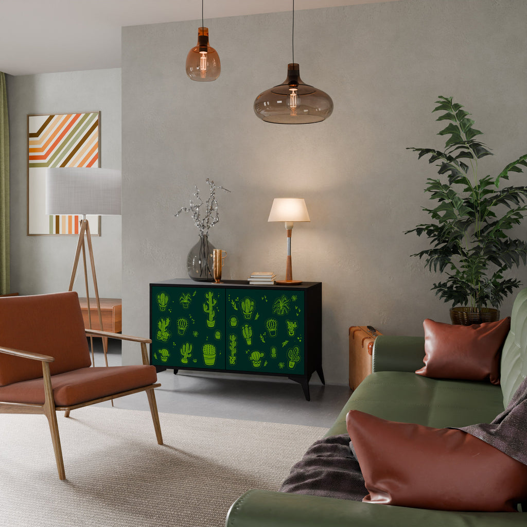 Buffet 2 portes DESERT GREEN finition noire