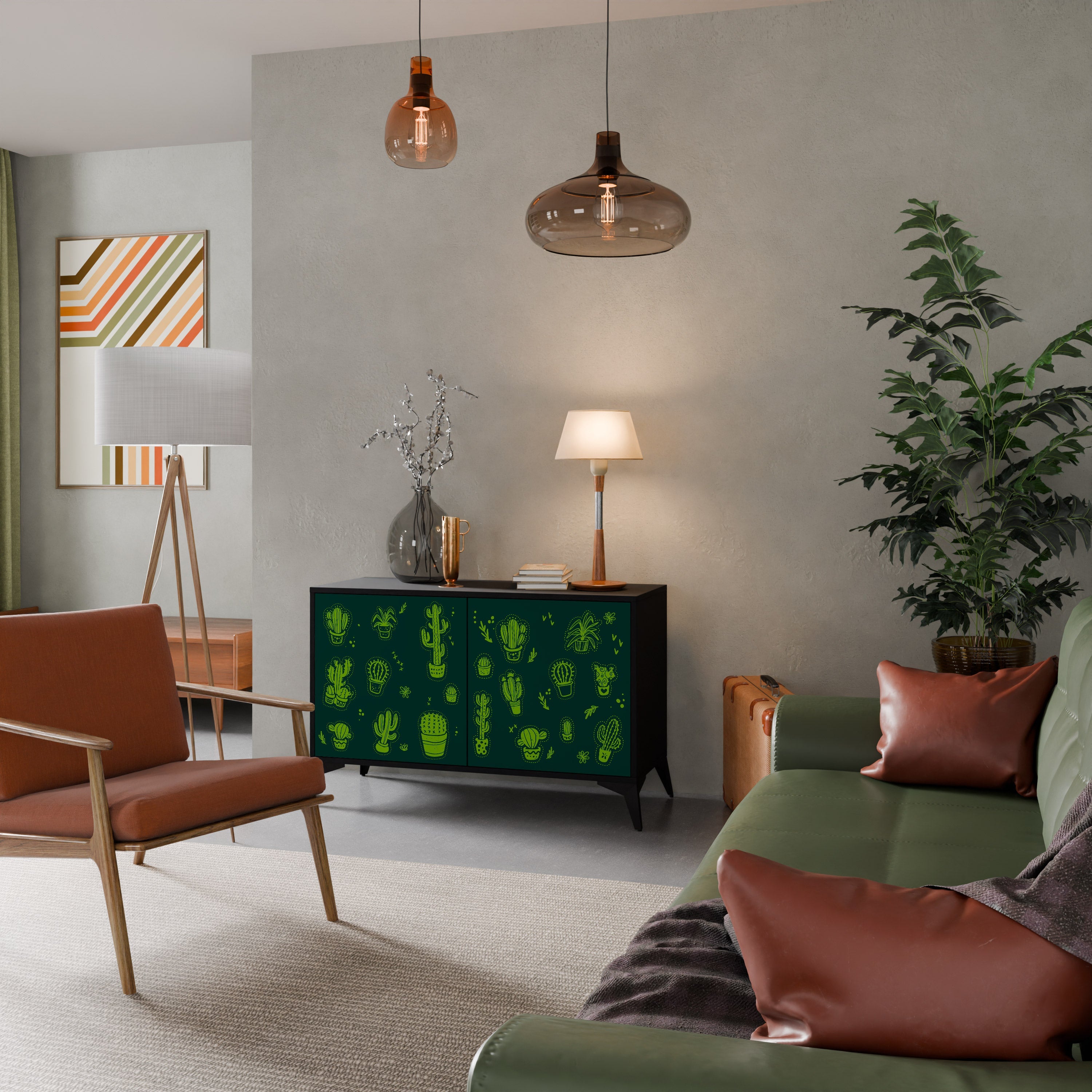 Buffet 2 portes DESERT GREEN finition noire