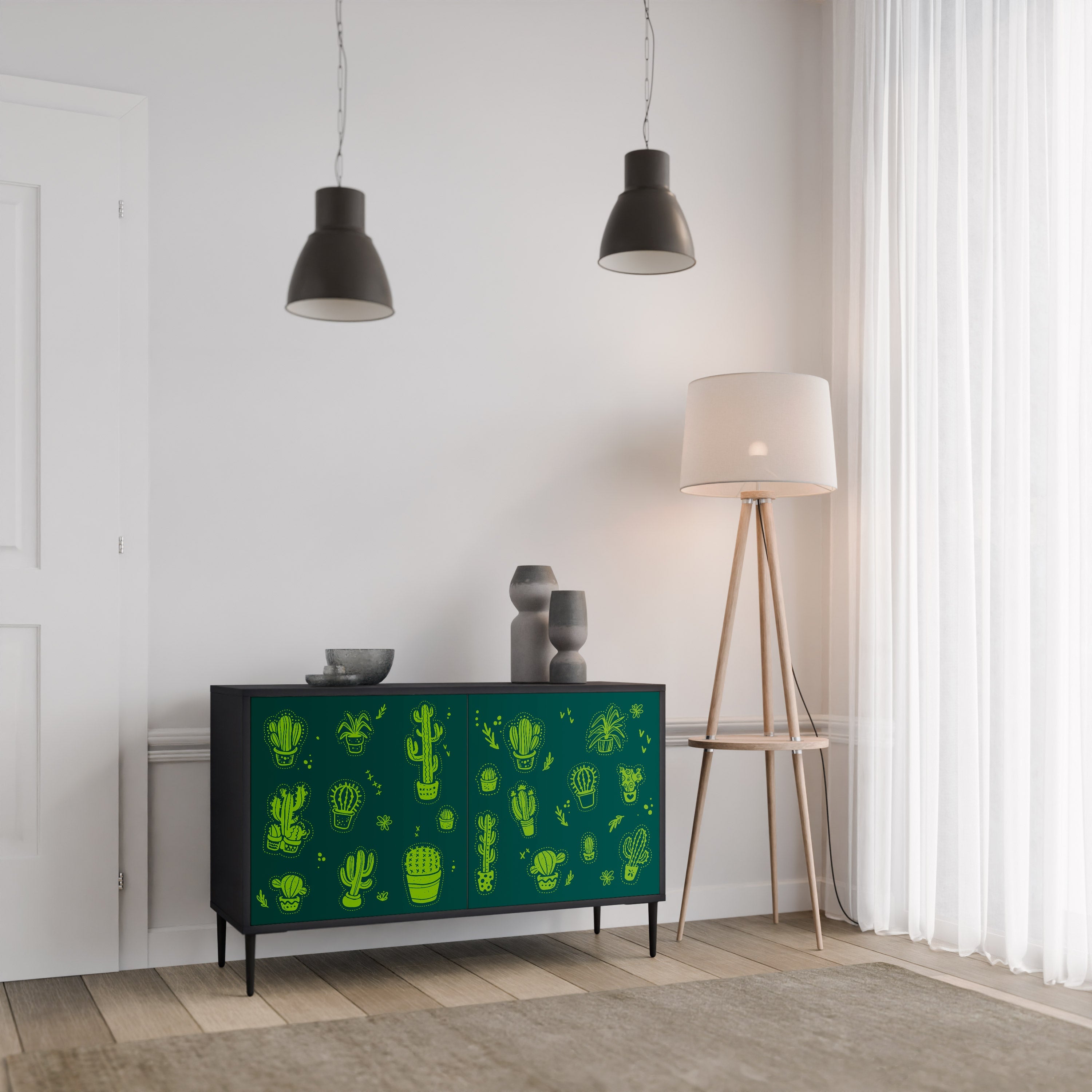 Buffet 2 portes DESERT GREEN finition noire