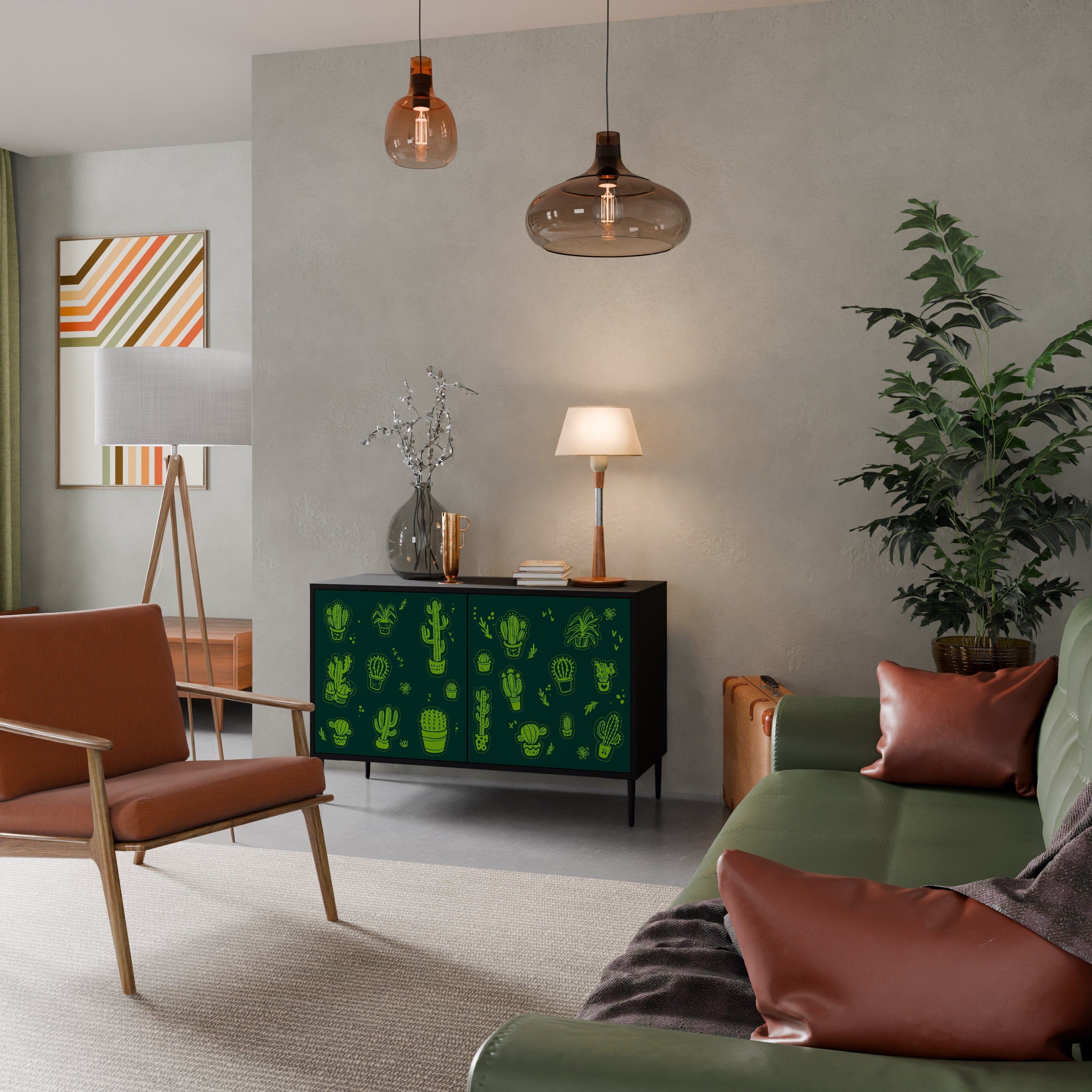 Buffet 2 portes DESERT GREEN finition noire