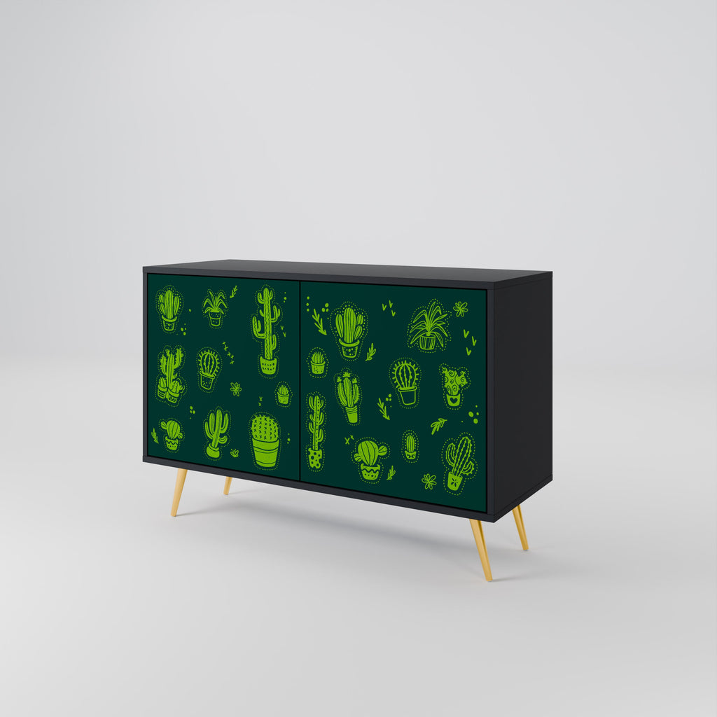 Buffet 2 portes DESERT GREEN finition noire