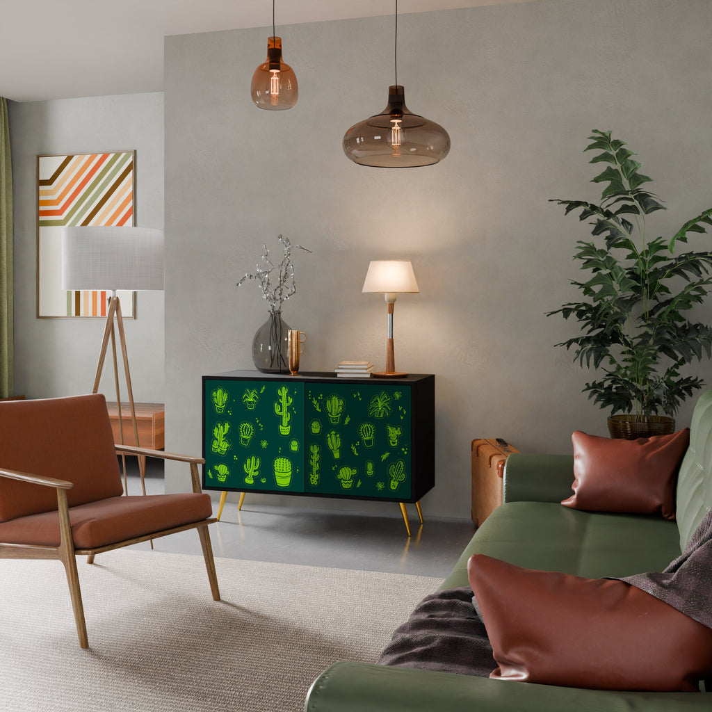 Buffet 2 portes DESERT GREEN finition noire