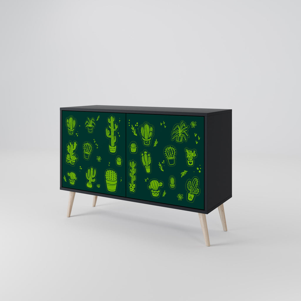 Buffet 2 portes DESERT GREEN finition noire