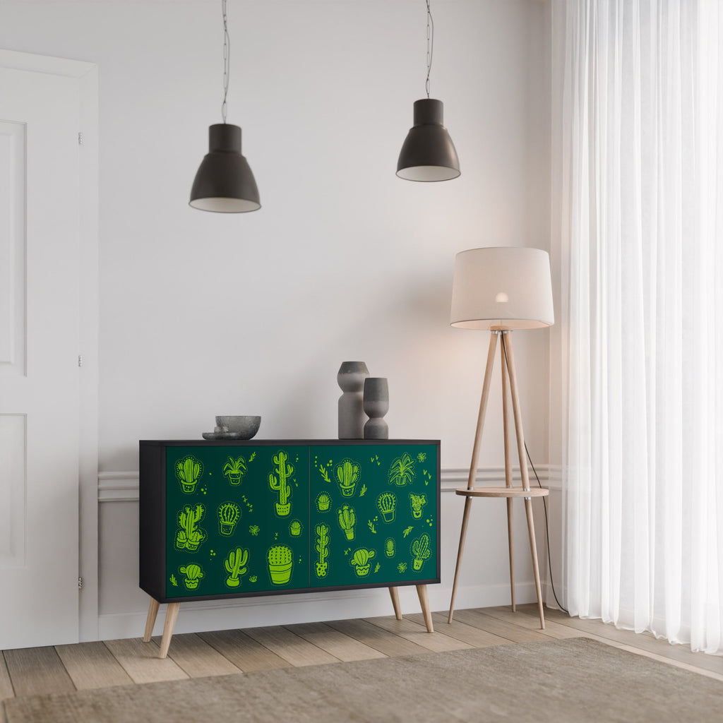 Buffet 2 portes DESERT GREEN finition noire