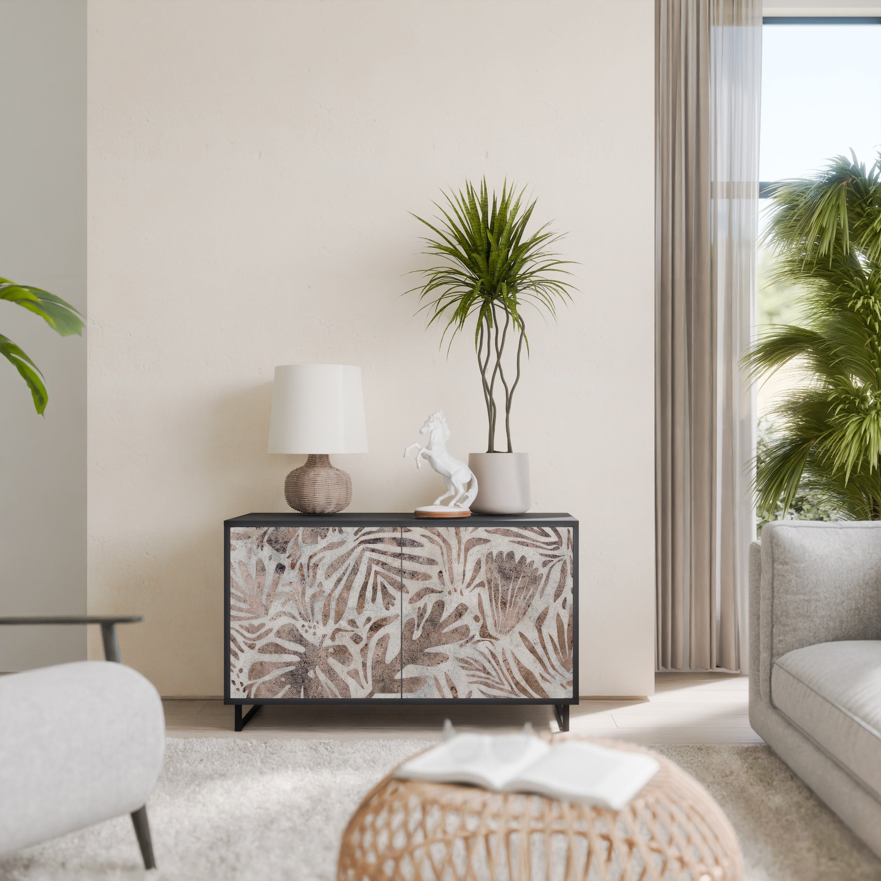 Buffet 2 portes PASSING TIME en finition noire