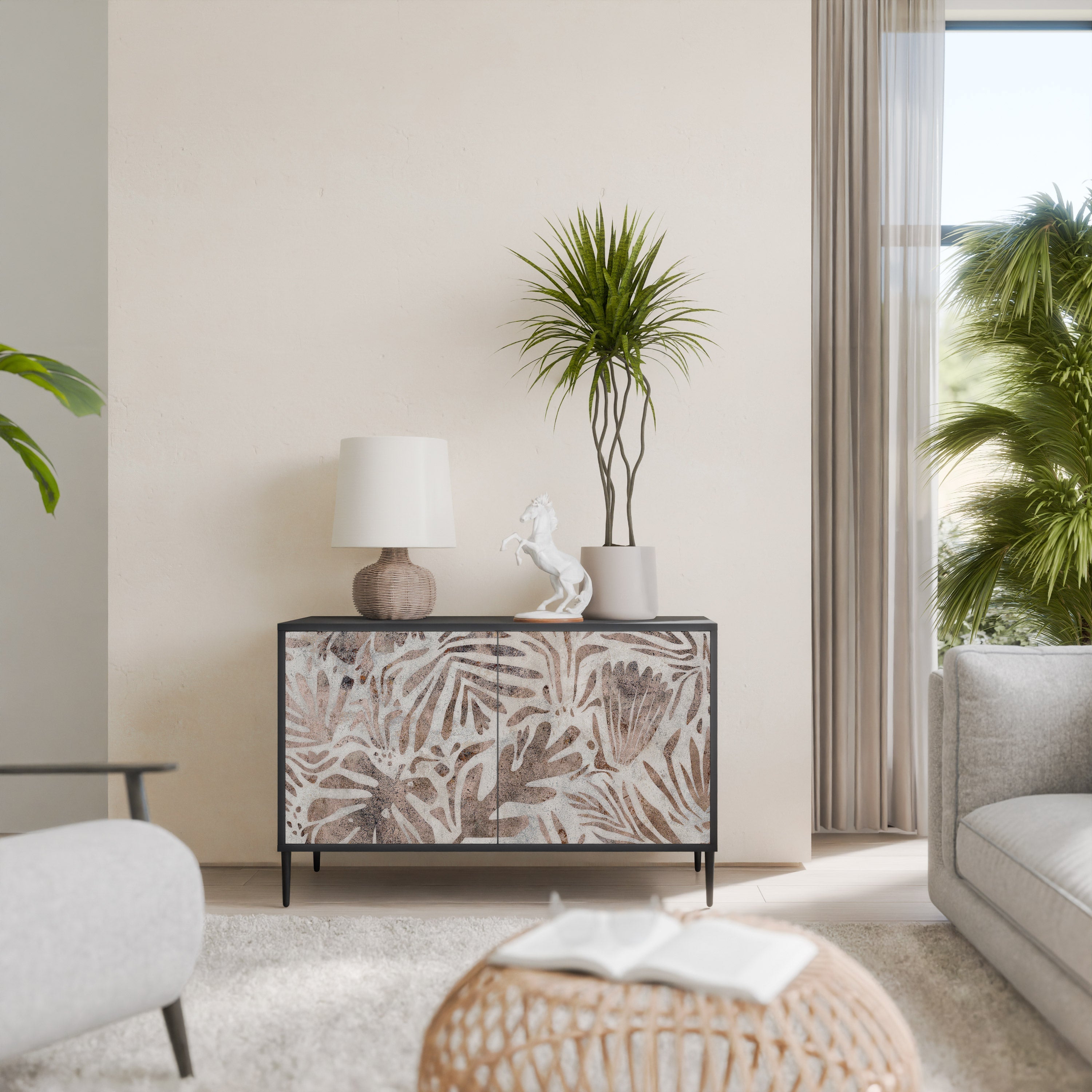 Buffet 2 portes PASSING TIME en finition noire