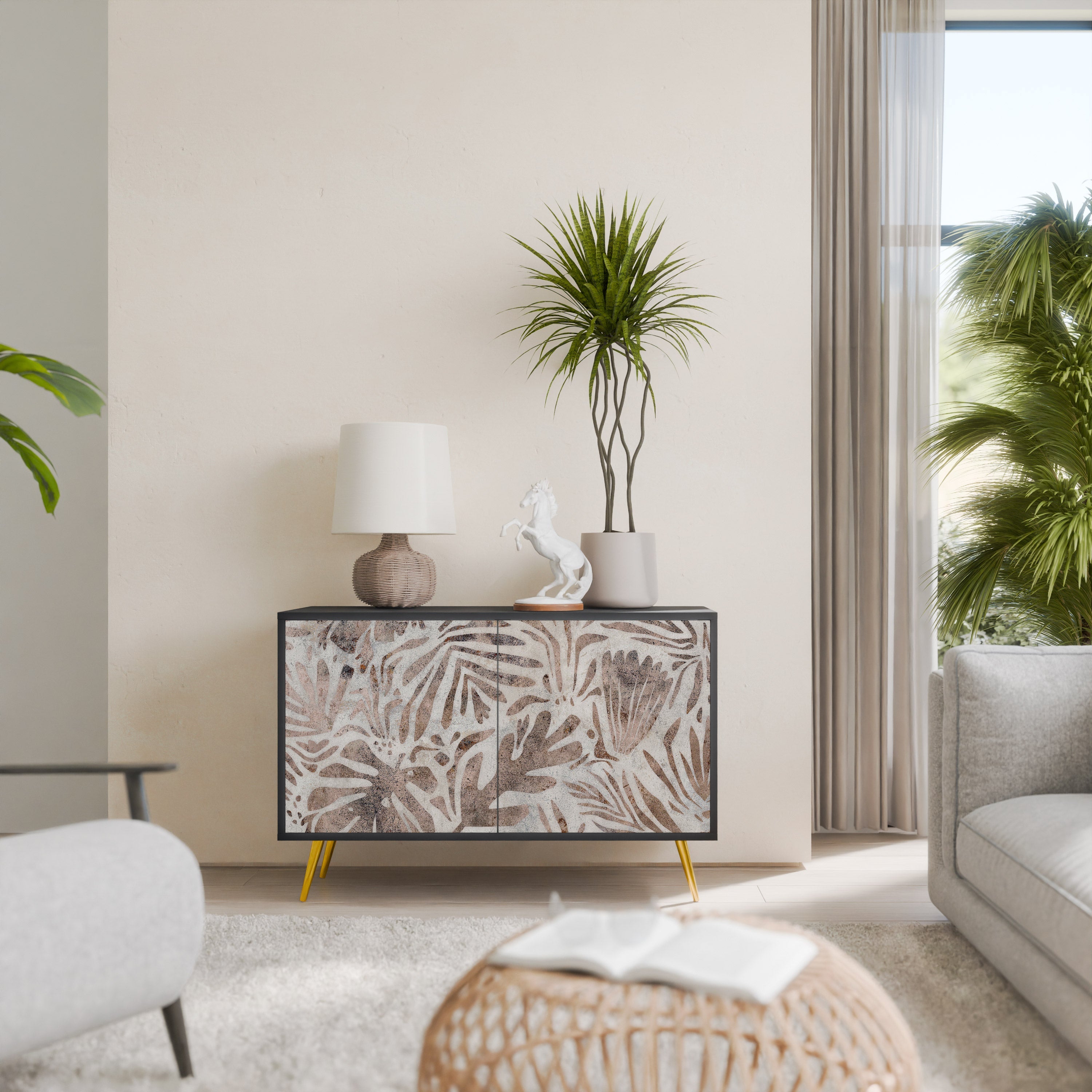 Buffet 2 portes PASSING TIME en finition noire