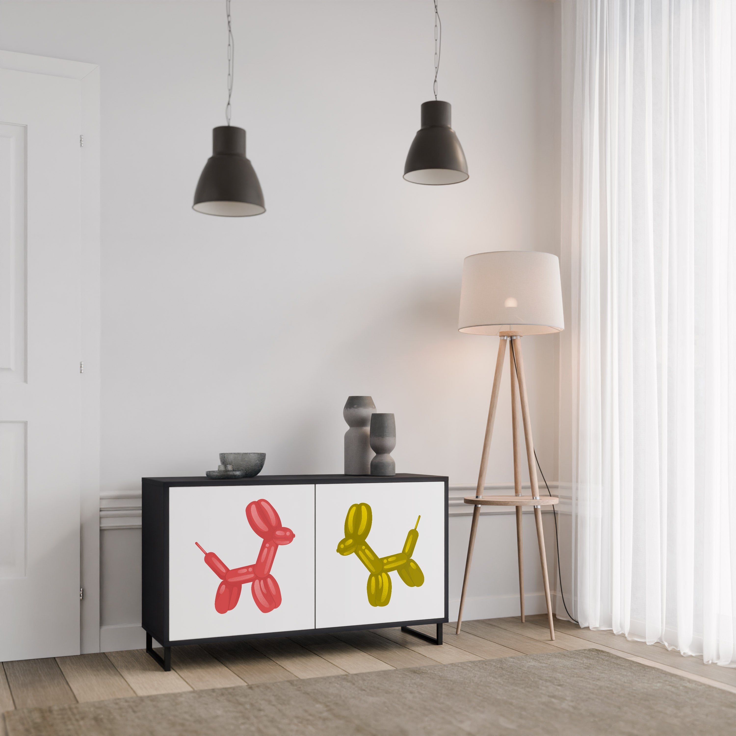 Buffet 2 portes CHILDHOOD MEMORY en finition noire