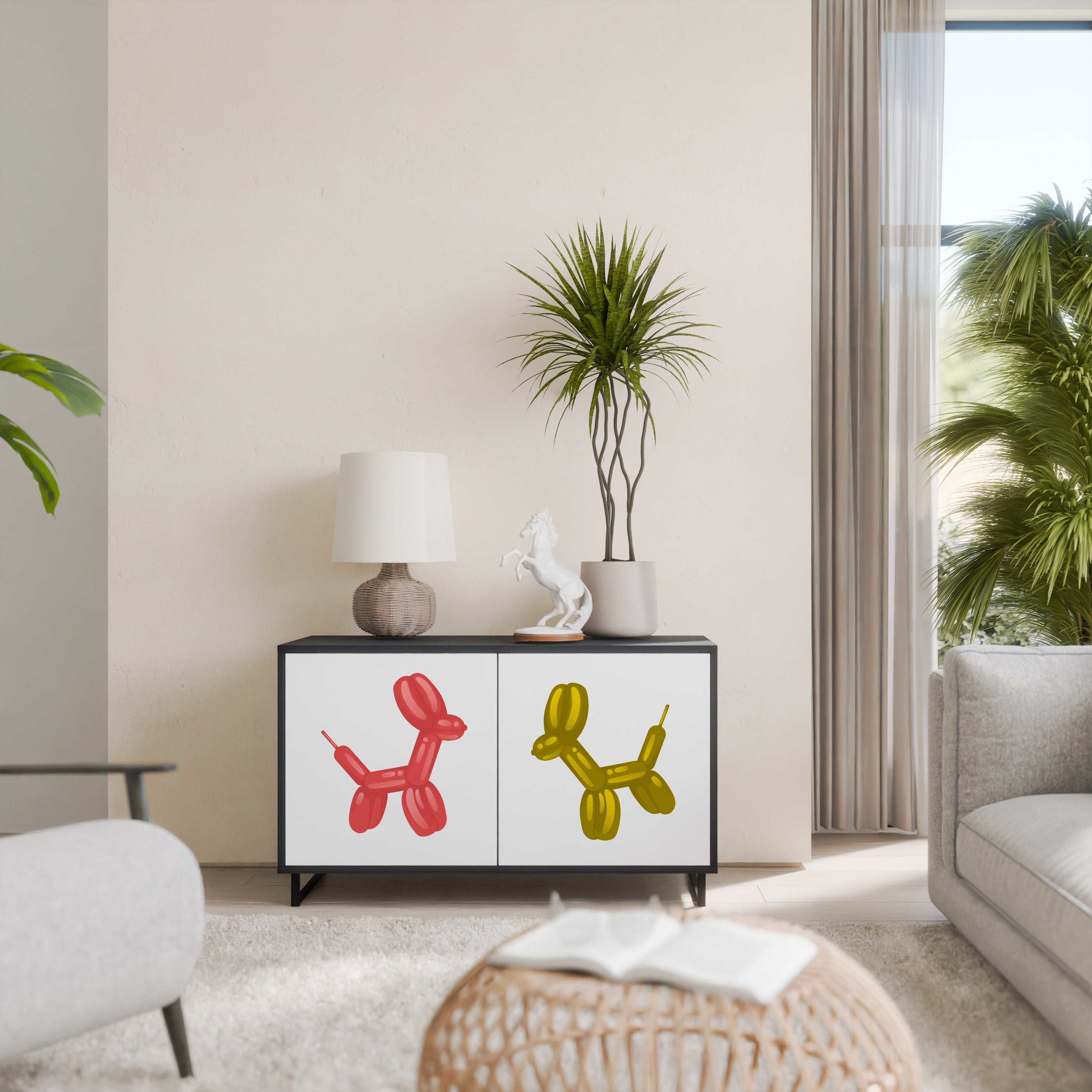 Buffet 2 portes CHILDHOOD MEMORY en finition noire