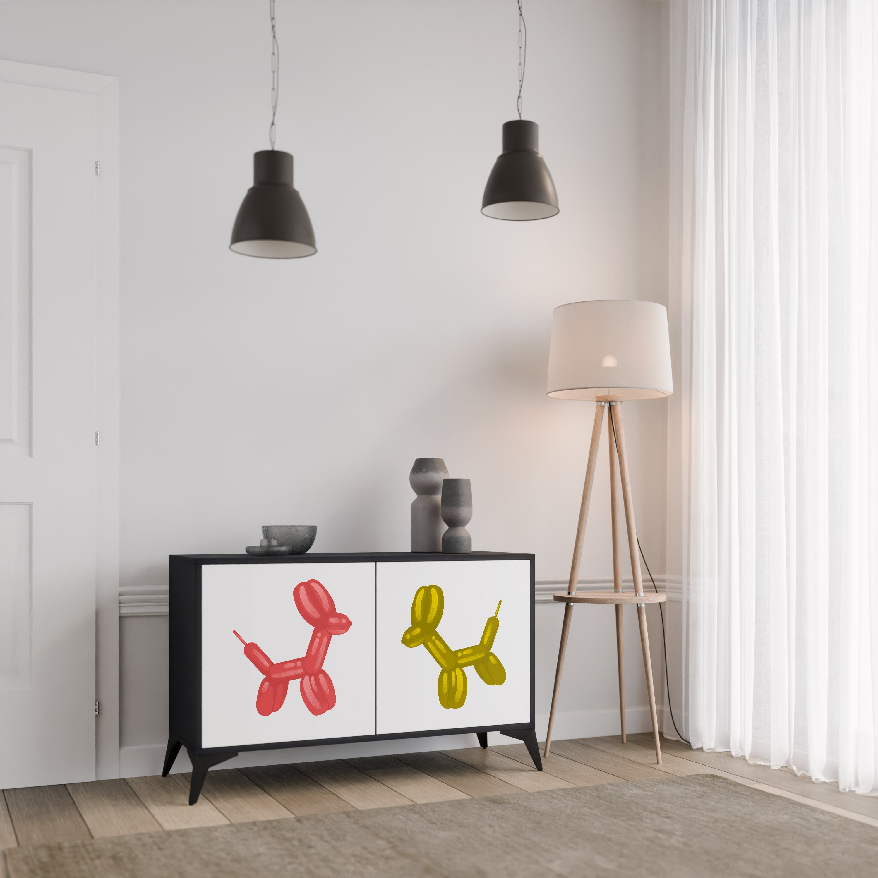 Buffet 2 portes CHILDHOOD MEMORY en finition noire