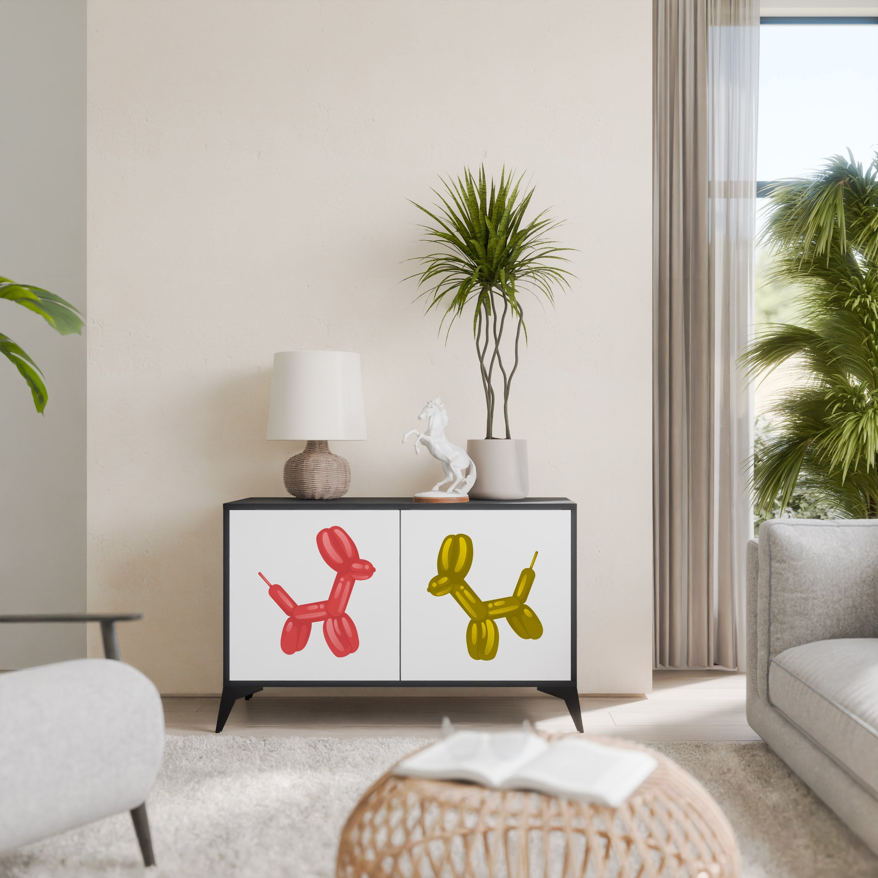 Buffet 2 portes CHILDHOOD MEMORY en finition noire