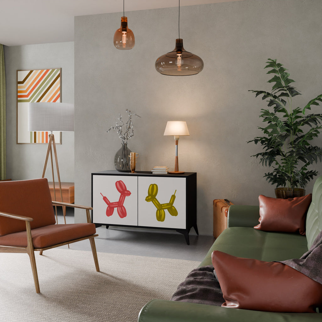 Buffet 2 portes CHILDHOOD MEMORY en finition noire