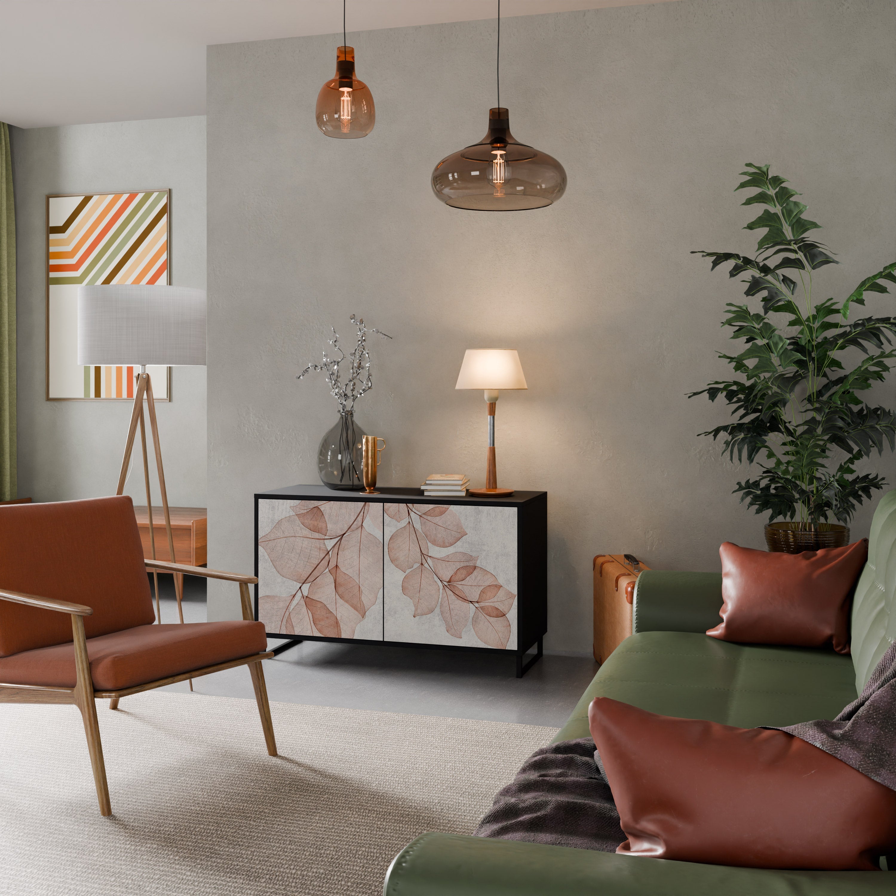 Buffet 2 portes AUTUMN FRAGILITY finition noire