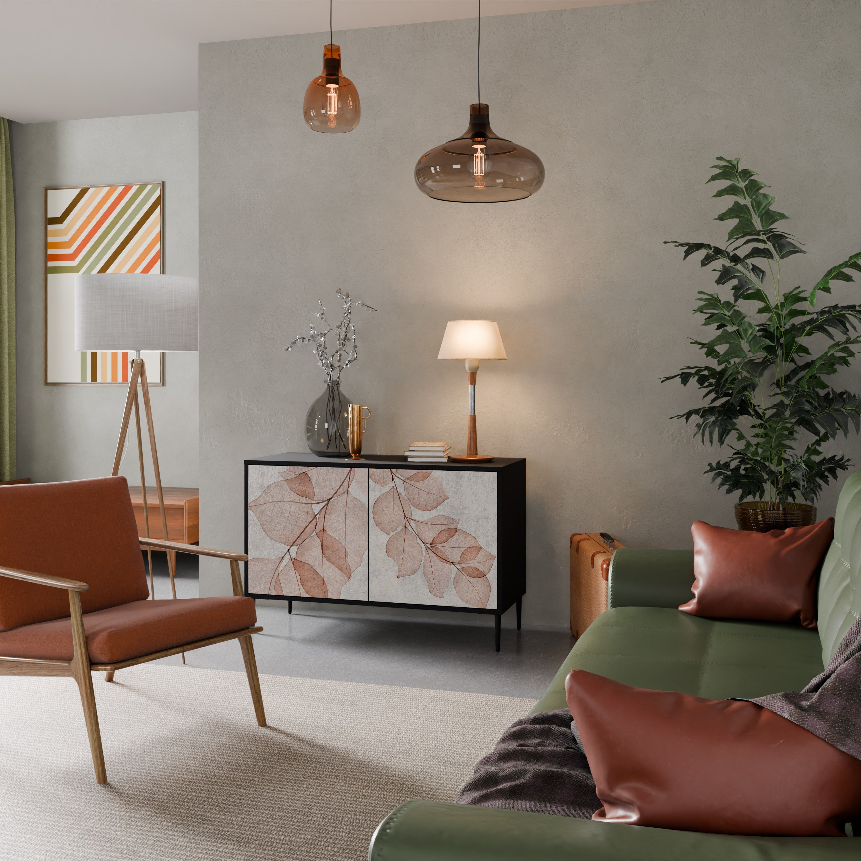 Buffet 2 portes AUTUMN FRAGILITY finition noire