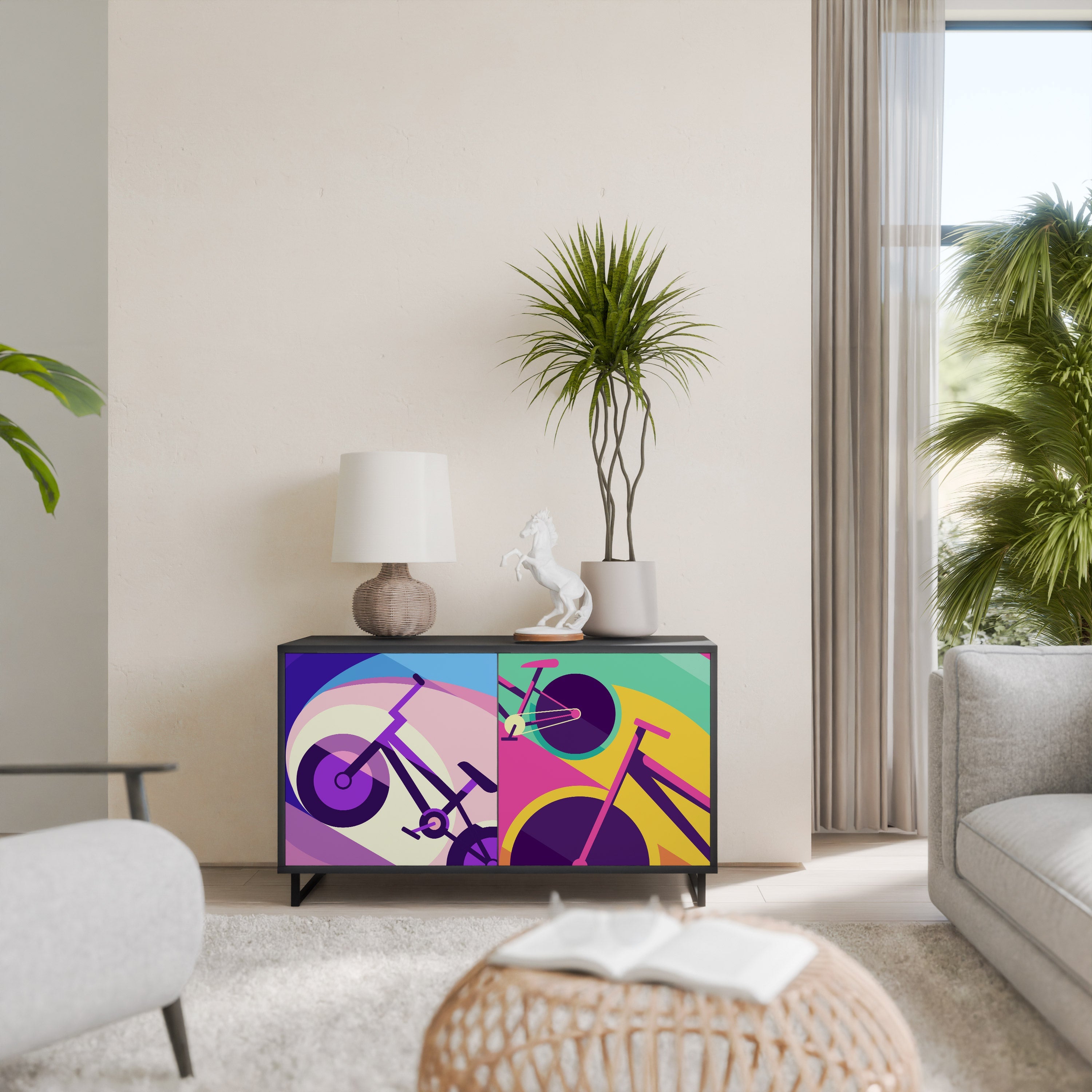 Buffet 2 portes BIKE DREAMS finition noire