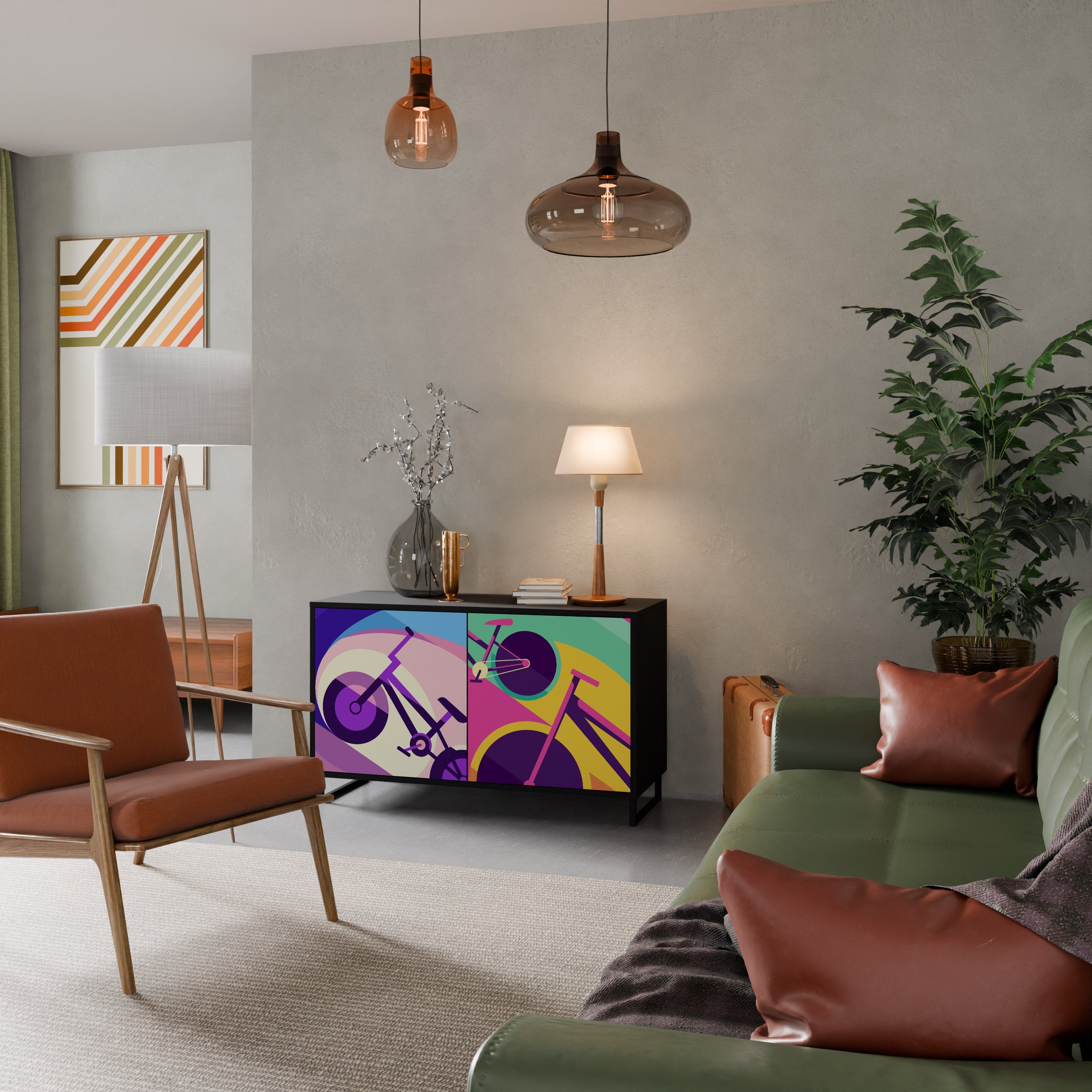 Buffet 2 portes BIKE DREAMS finition noire