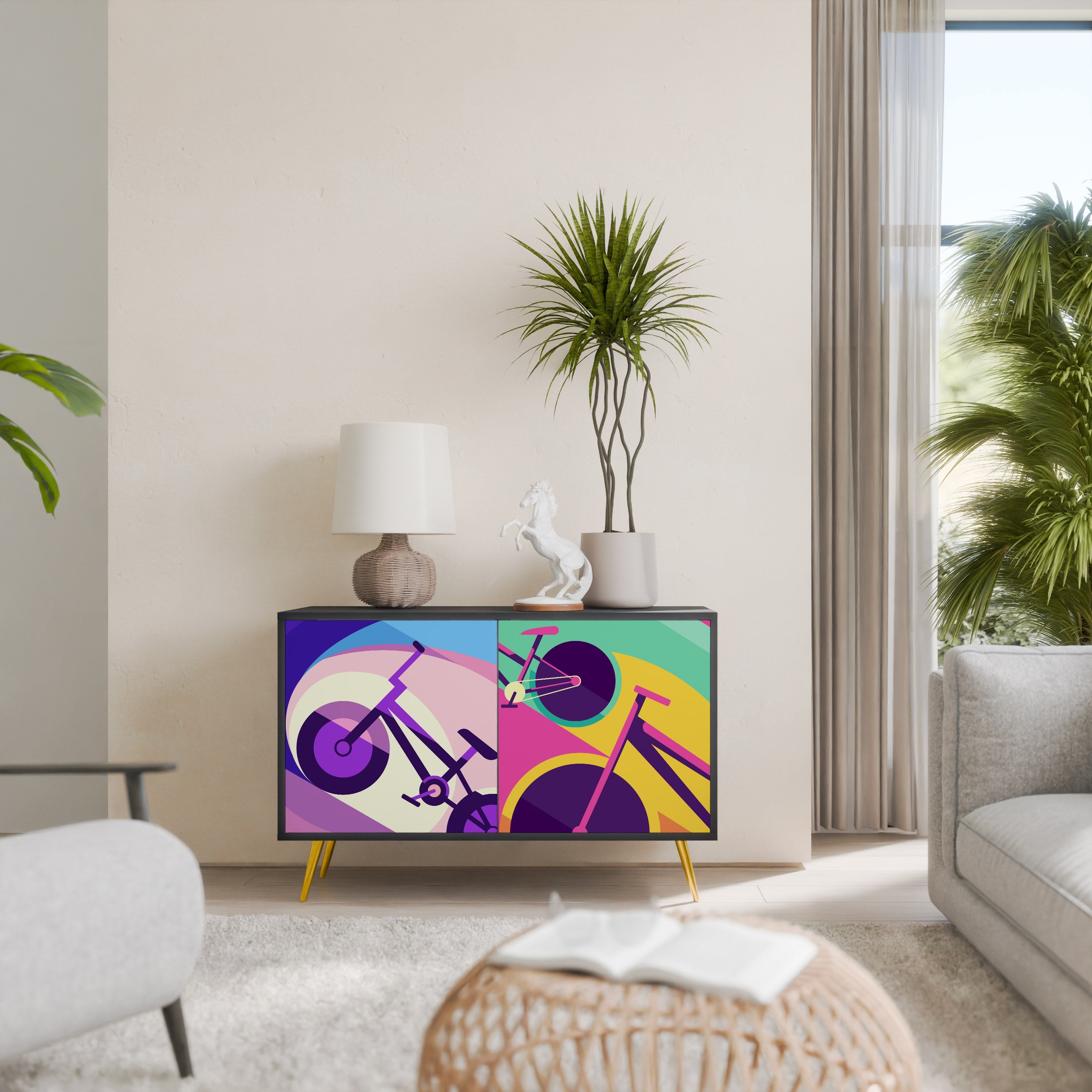 Buffet 2 portes BIKE DREAMS finition noire