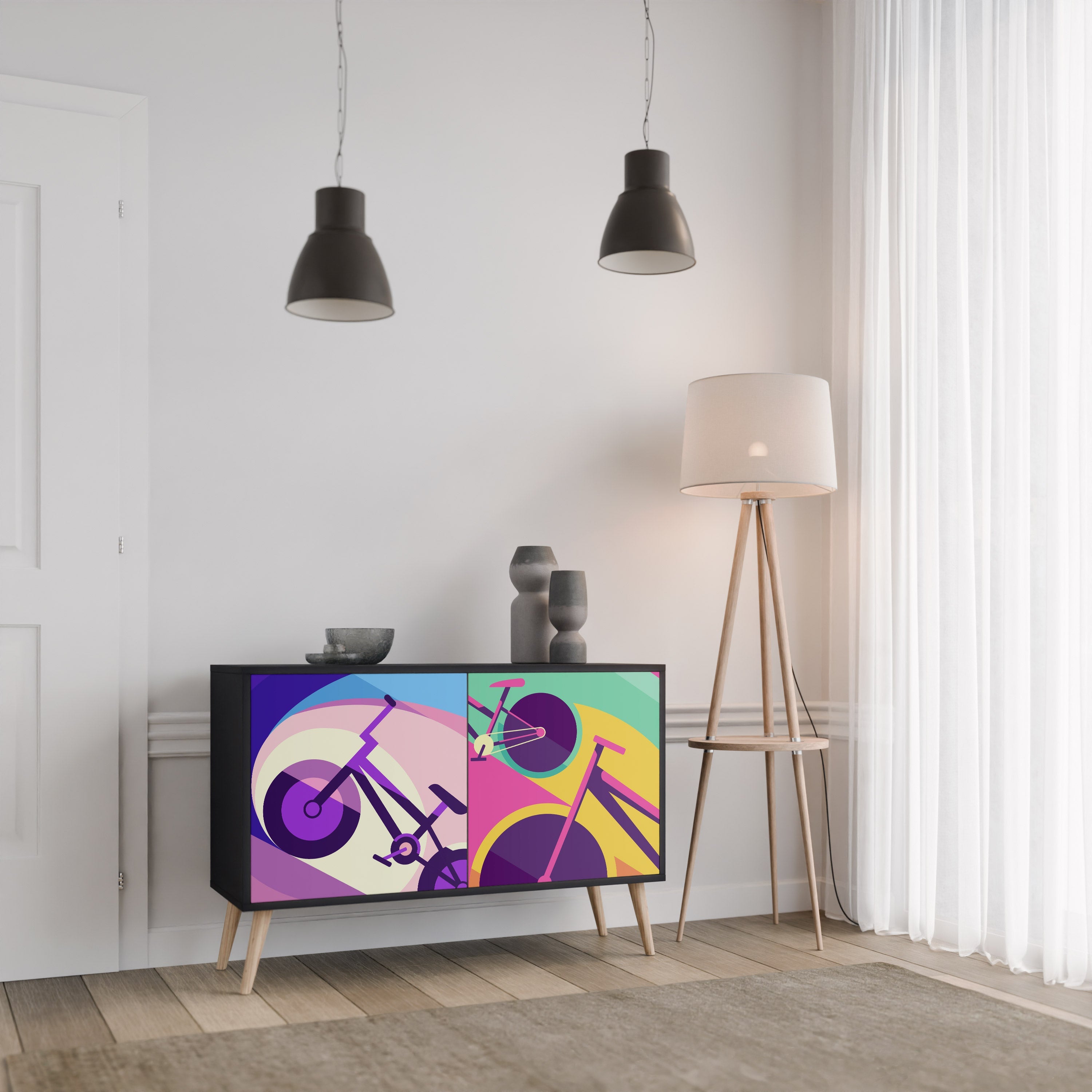 Buffet 2 portes BIKE DREAMS finition noire