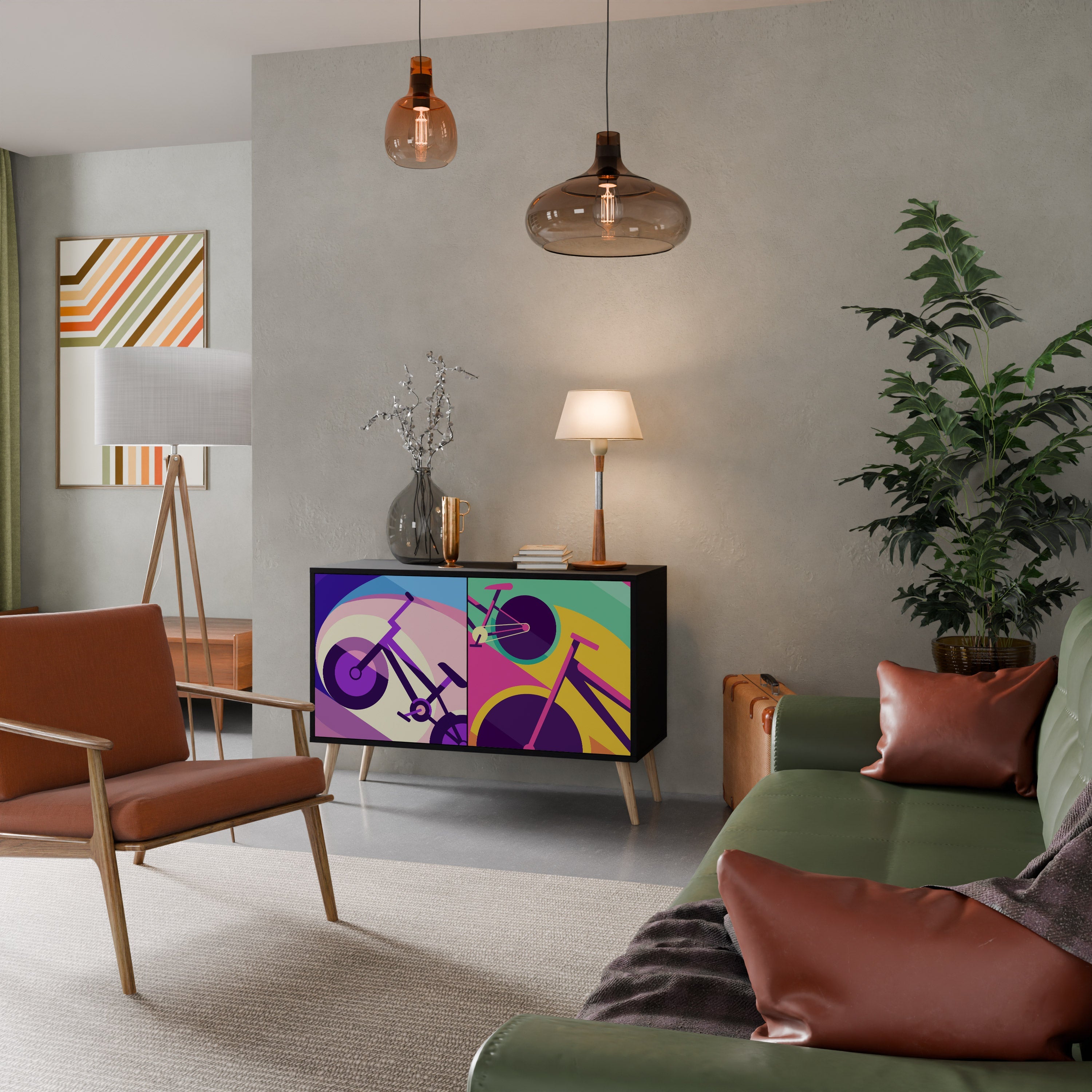 Buffet 2 portes BIKE DREAMS finition noire