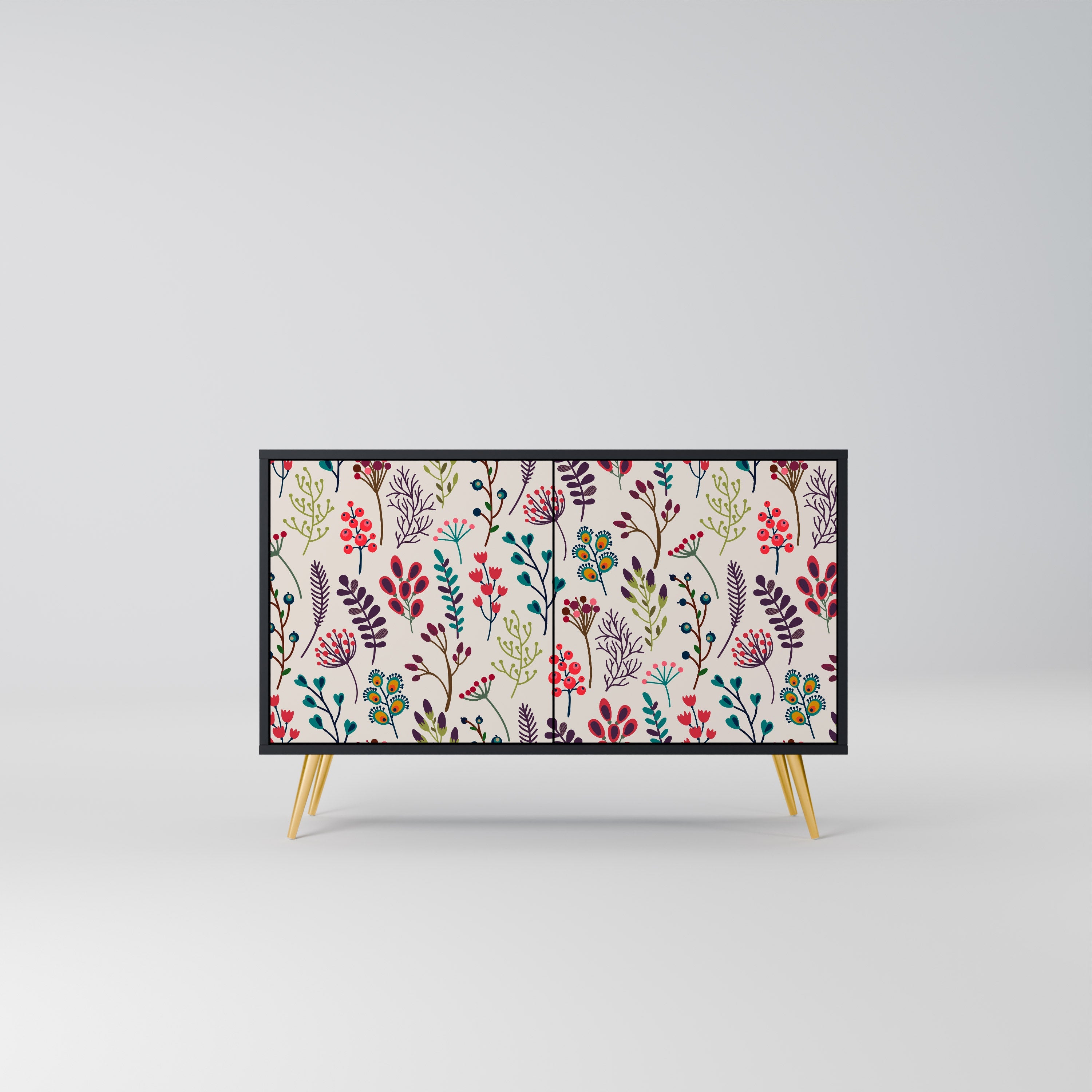 Buffet 2 portes AUTUMN SUNDRIES en finition noire