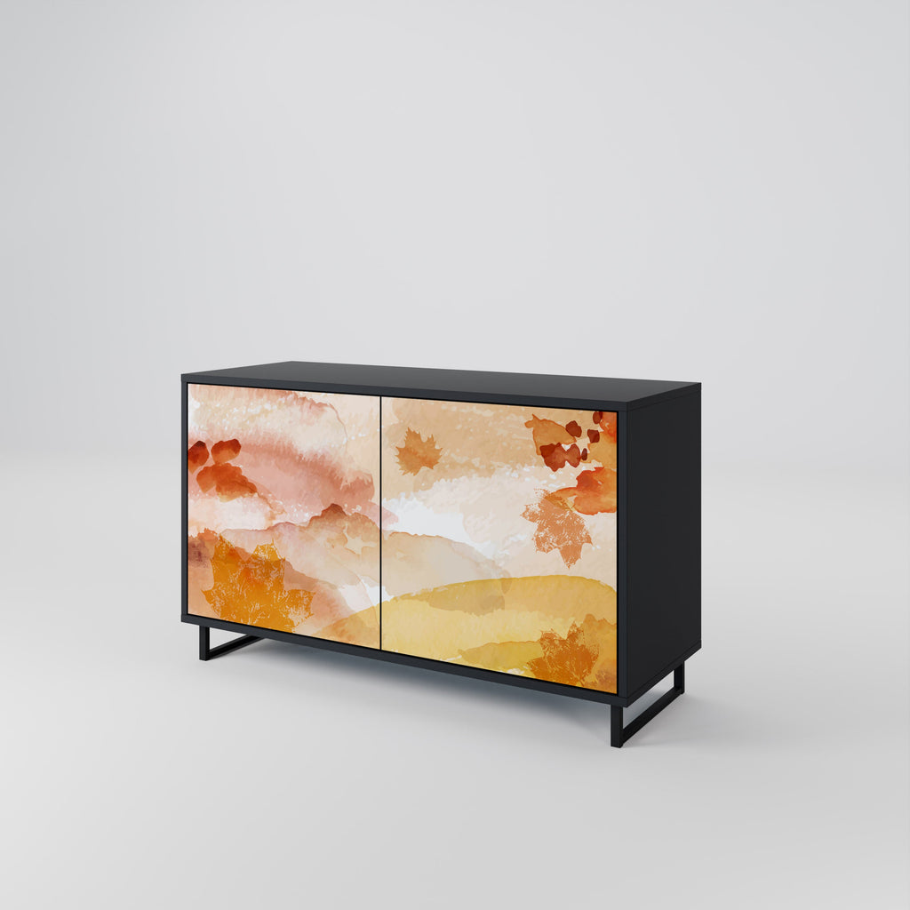 Buffet 2 portes TRACES OF AUTUMN finition noire