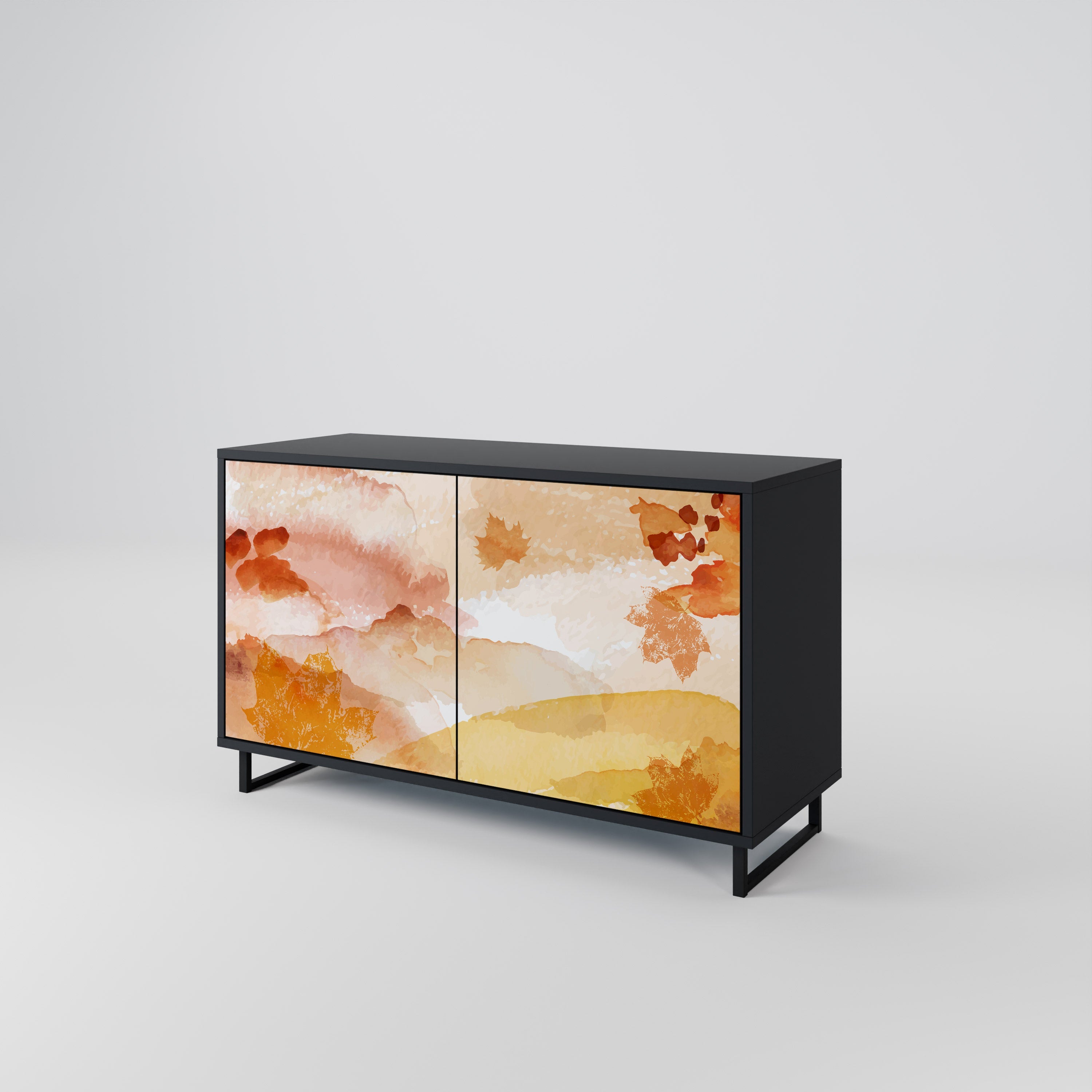 Buffet 2 portes TRACES OF AUTUMN finition noire