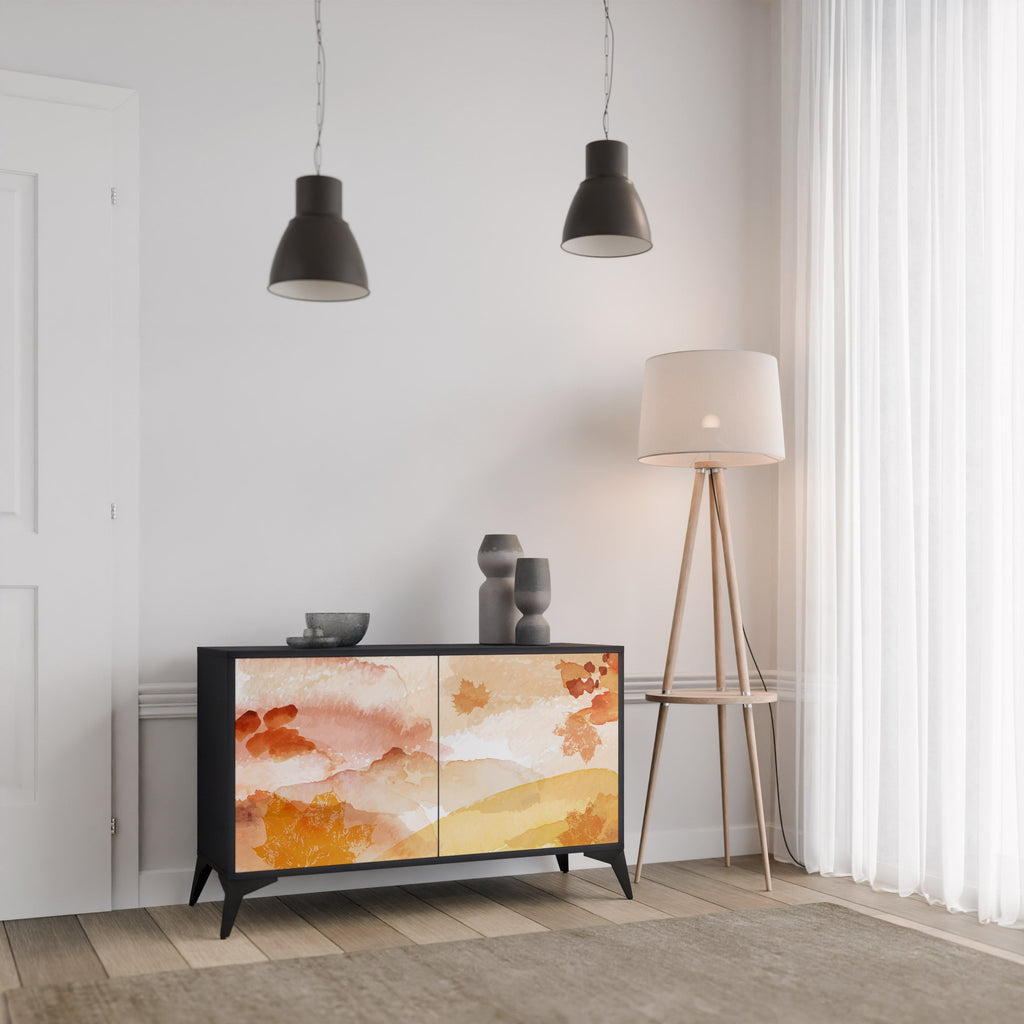 Buffet 2 portes TRACES OF AUTUMN finition noire